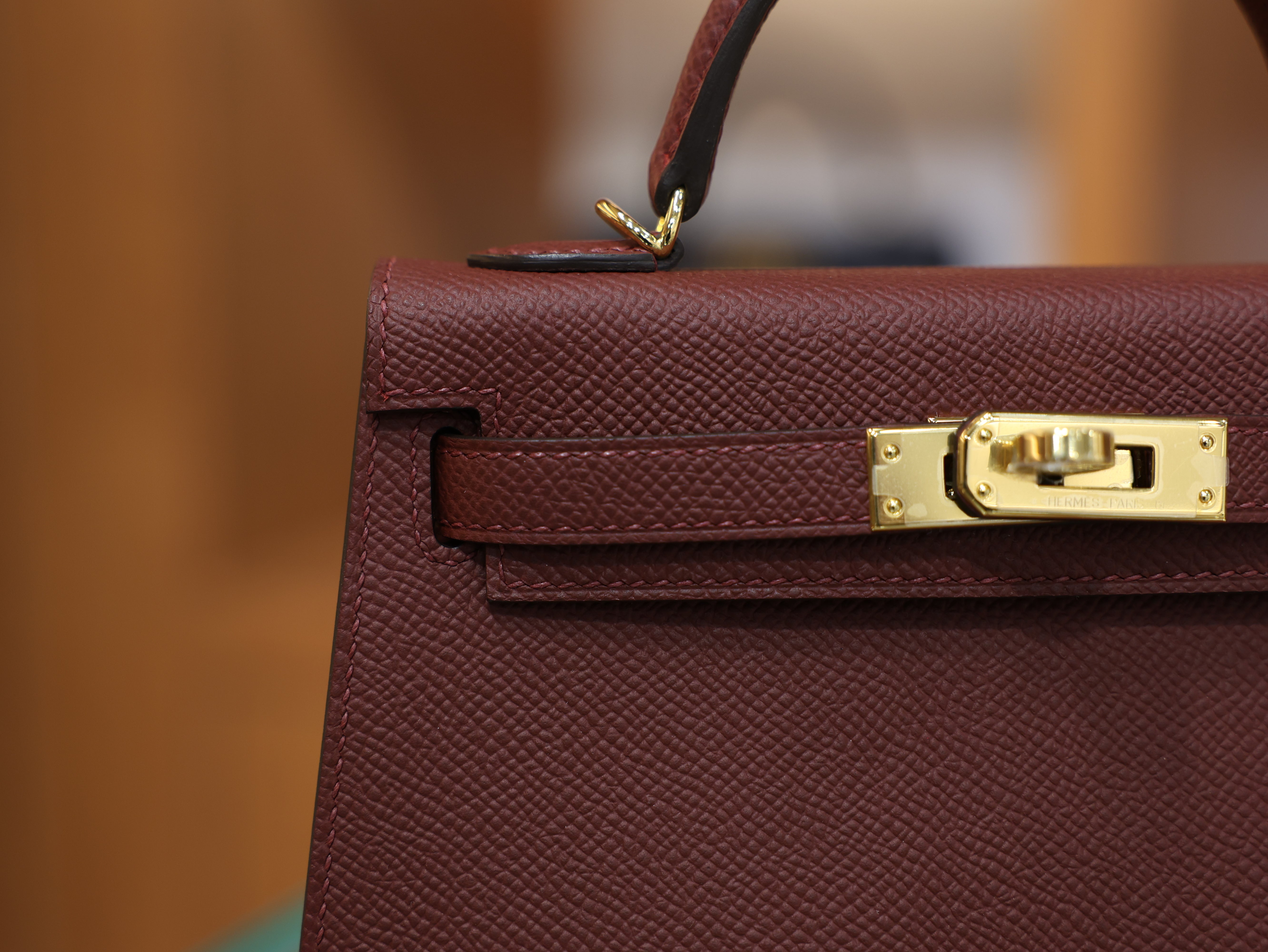 Kelly mini epsom rouge H GHW