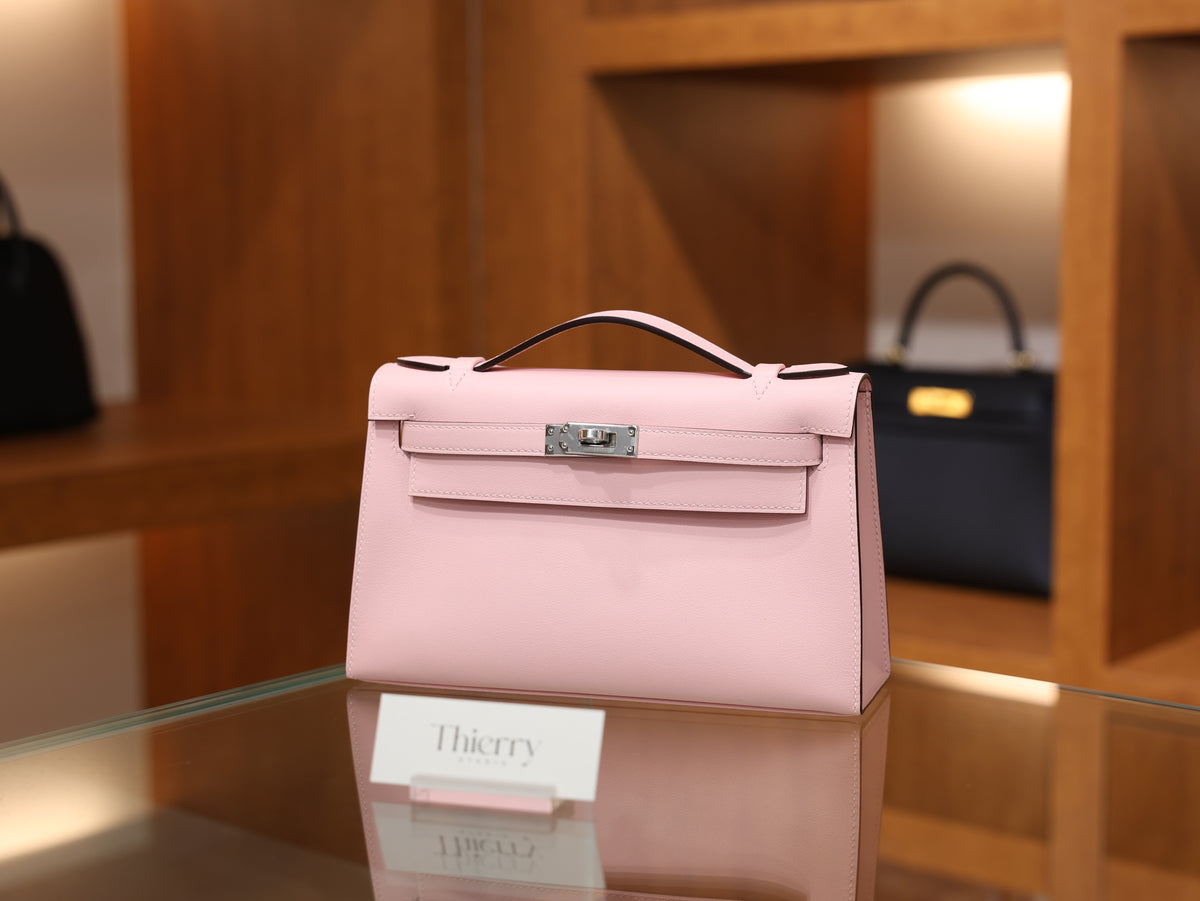 Kelly pochette swift rose sakura PHW