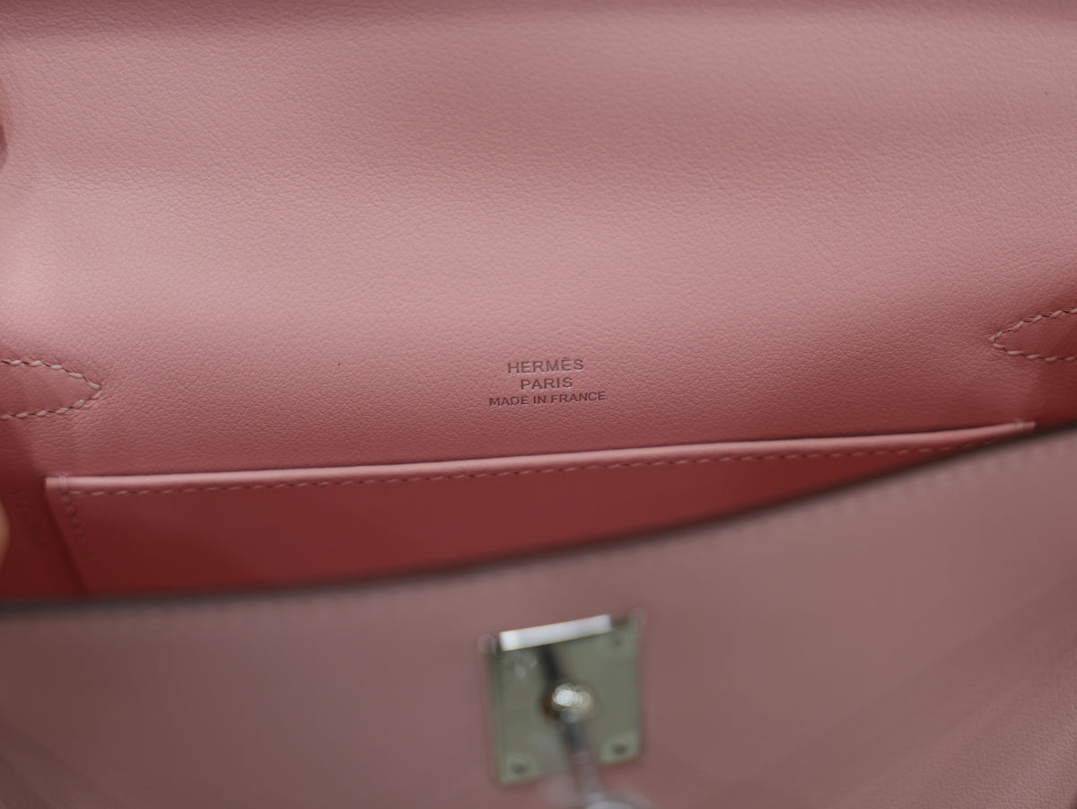 Kelly pochette swift rose sakura PHW