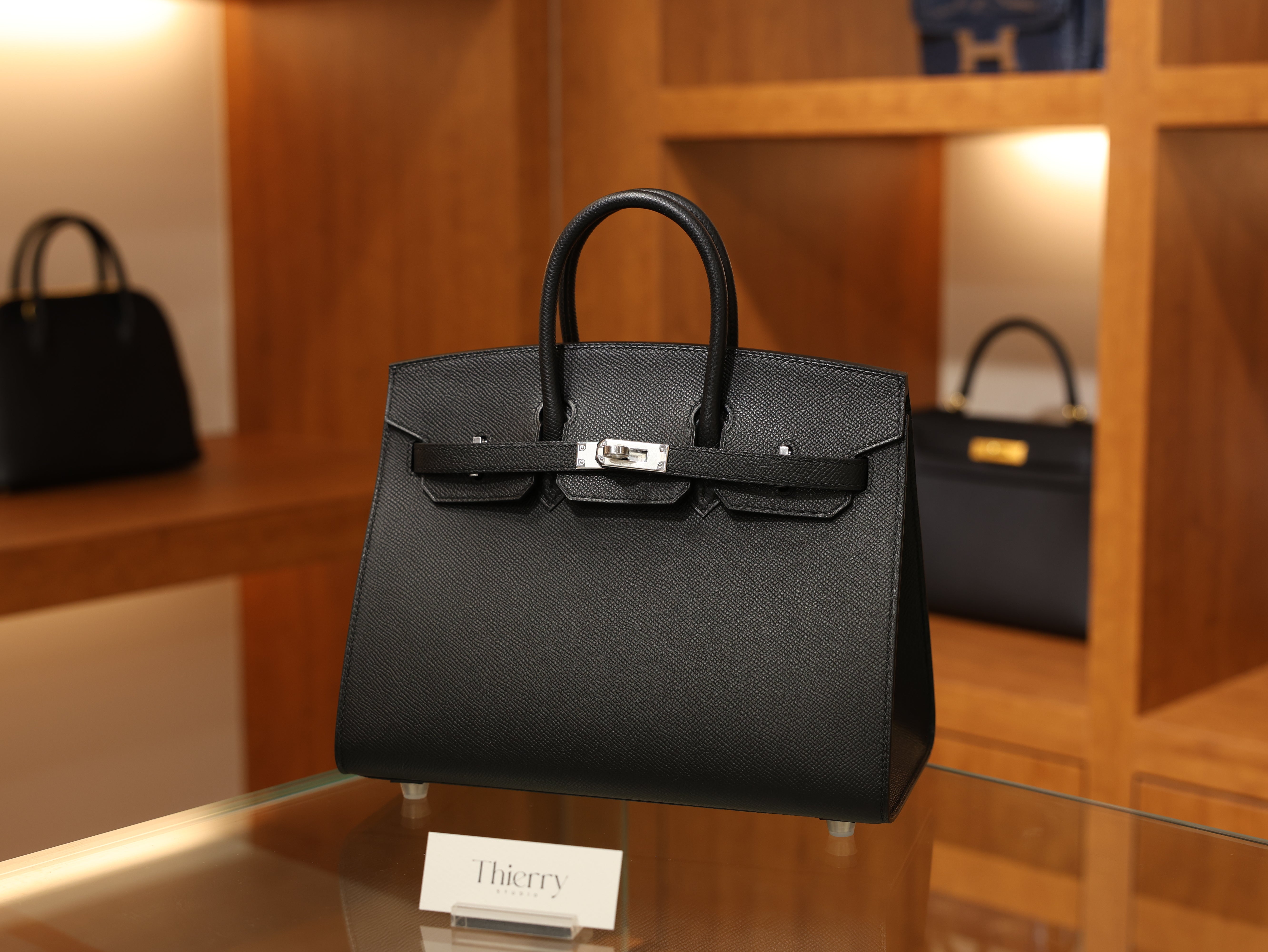 Birkin 25 epsom sellier black PHW