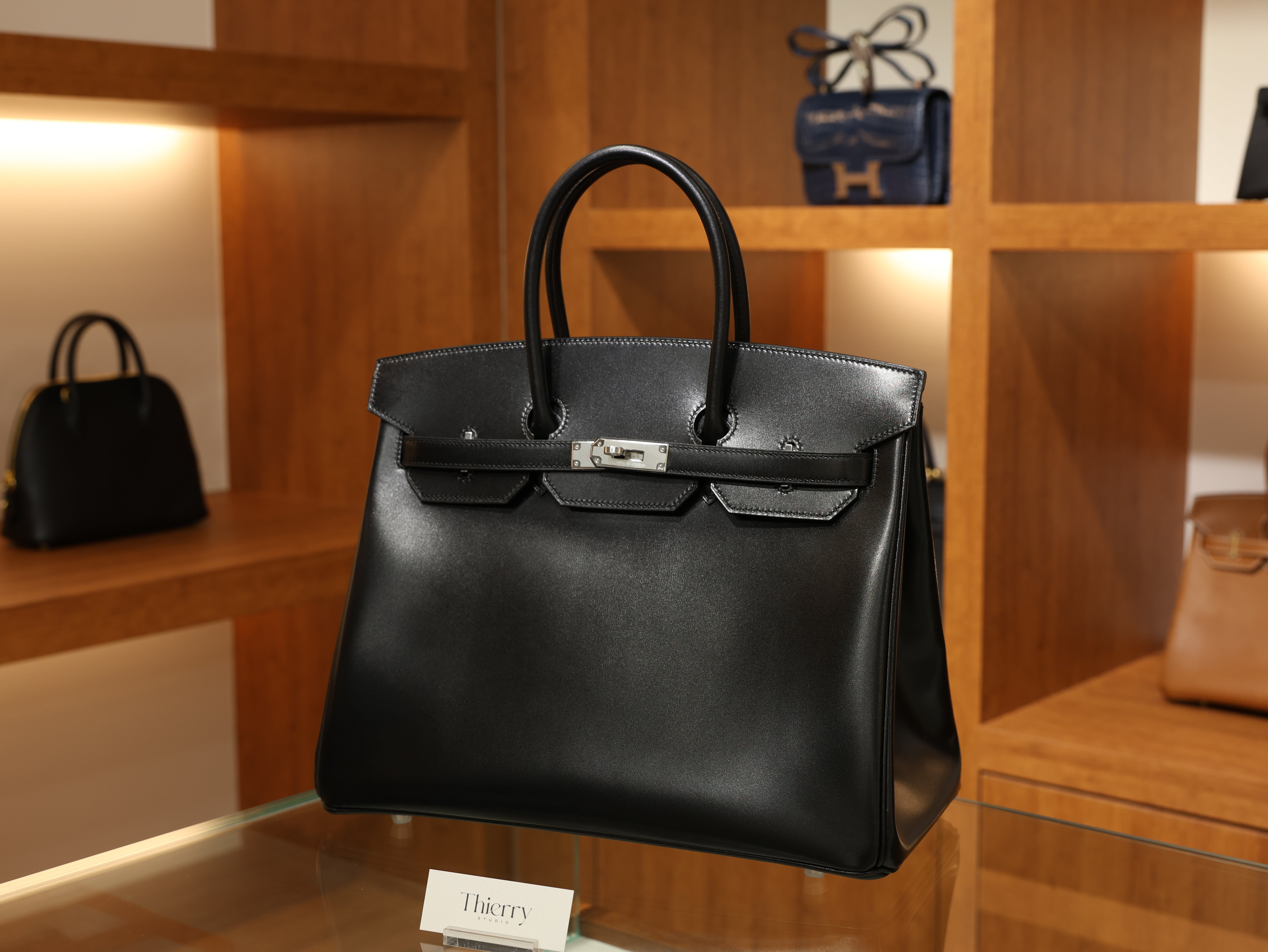 Birkin 35 box black PHW