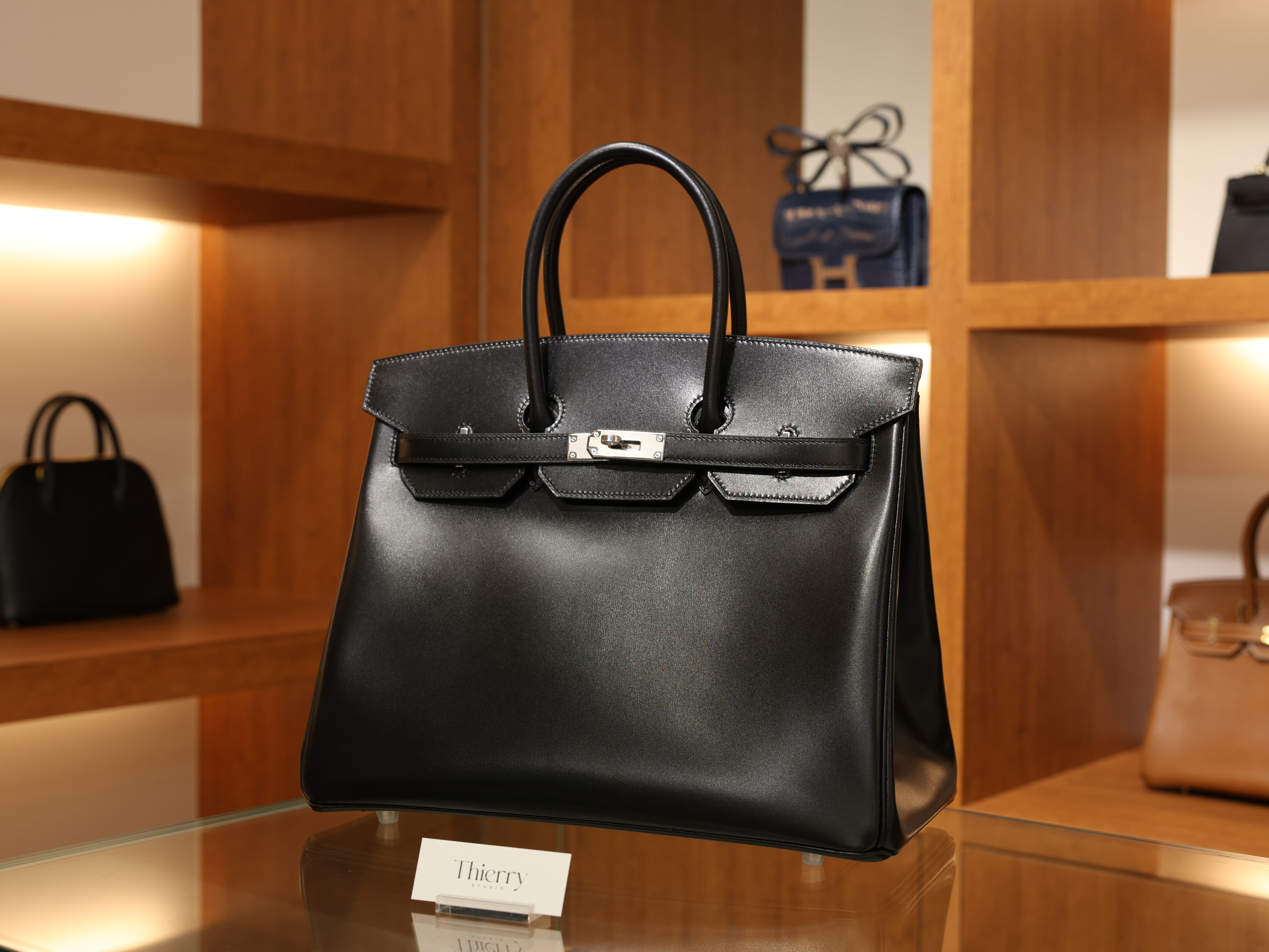 Birkin 35 box black PHW