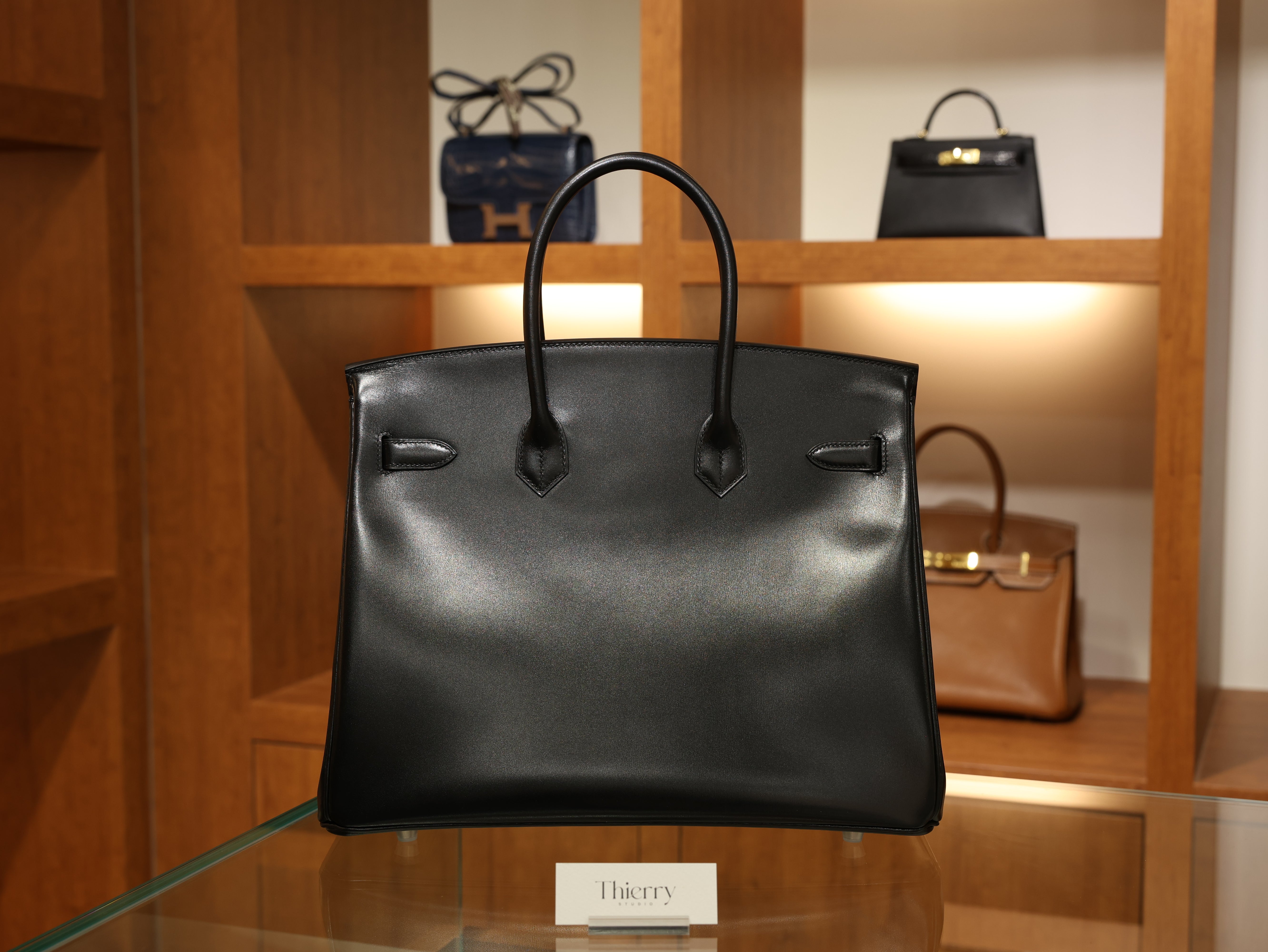 Birkin 35 box black PHW