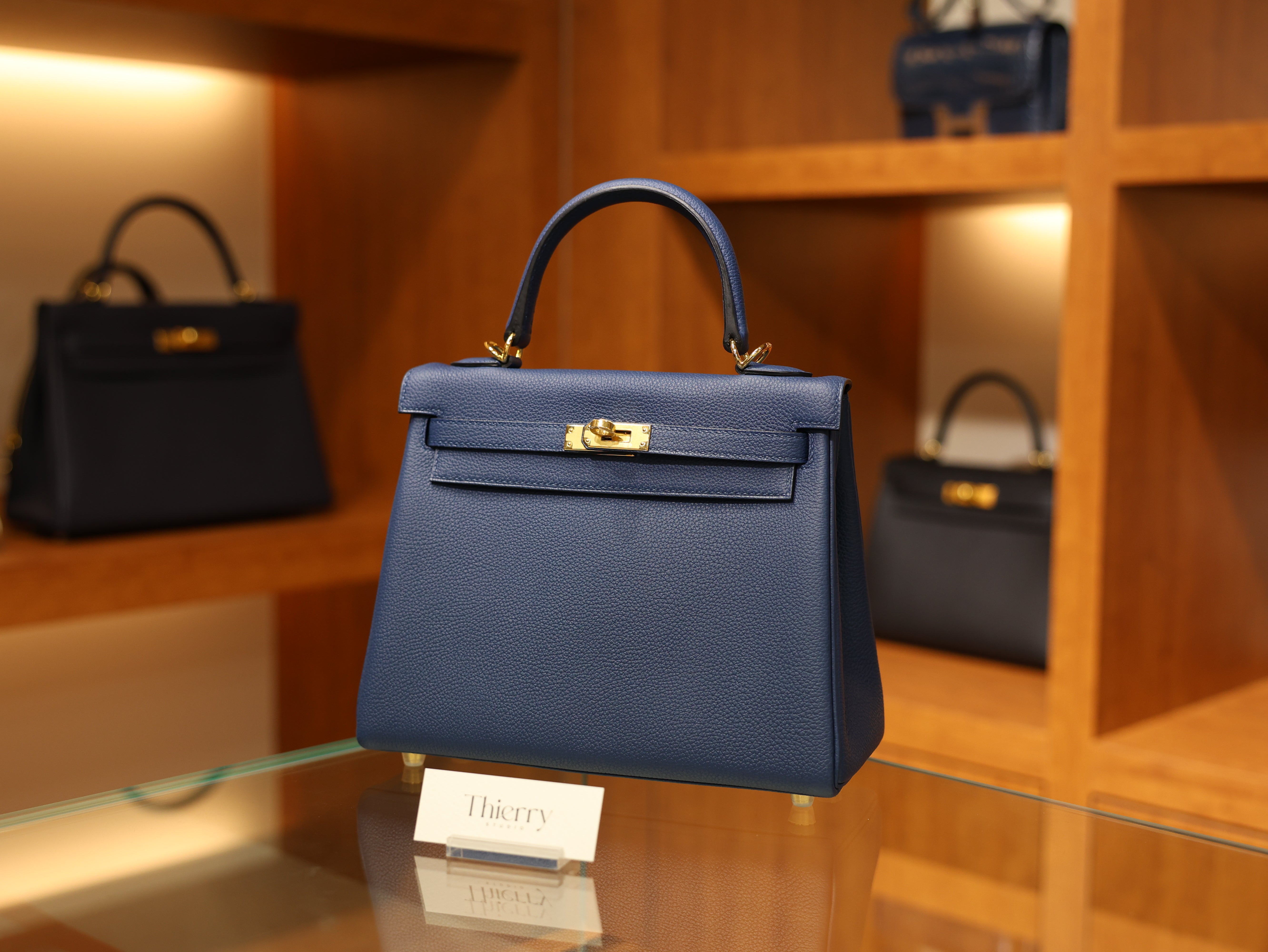 Kelly 25 togo blue de prusse GHW