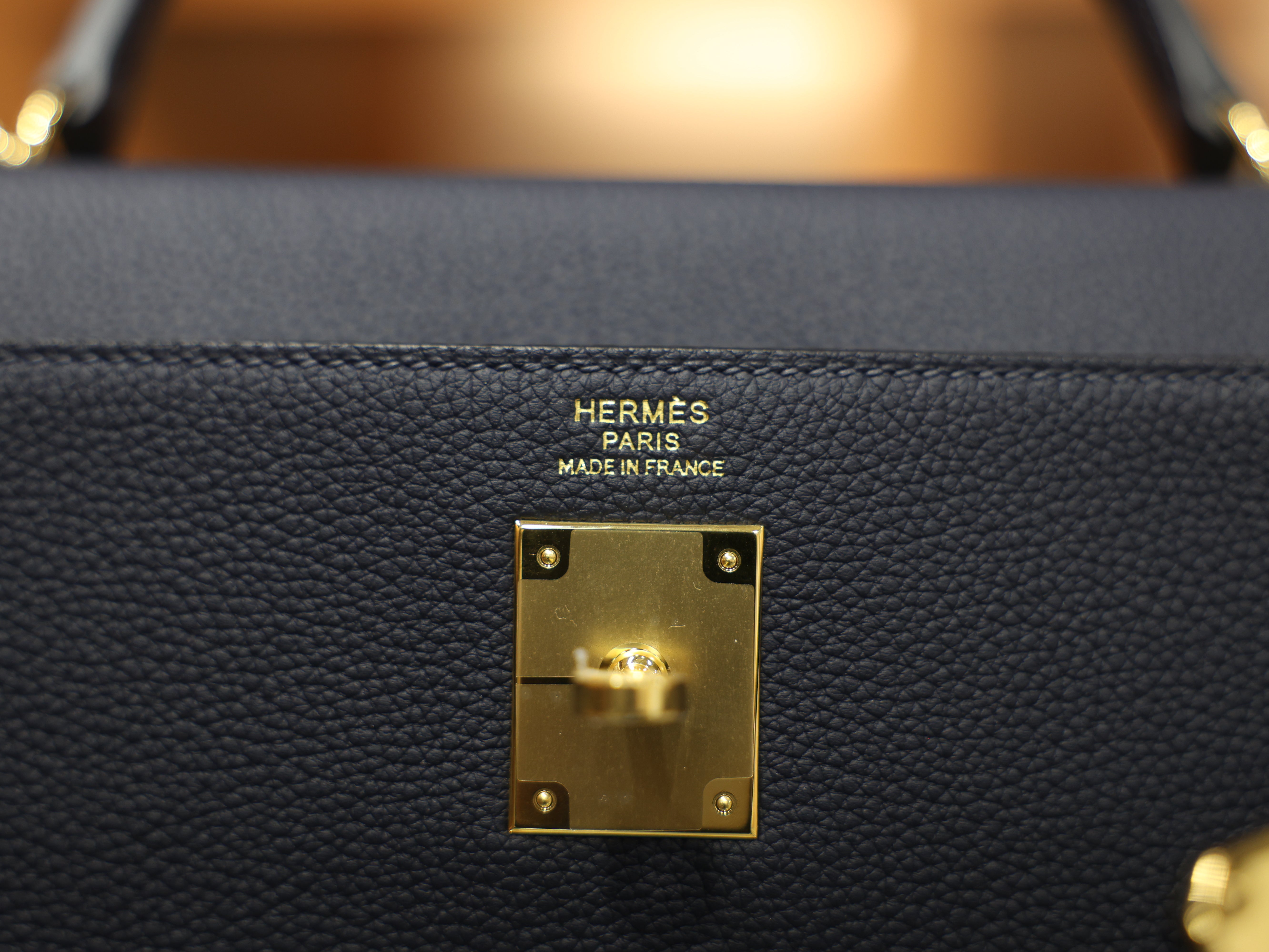 Kelly 32 togo blue nuit GHW