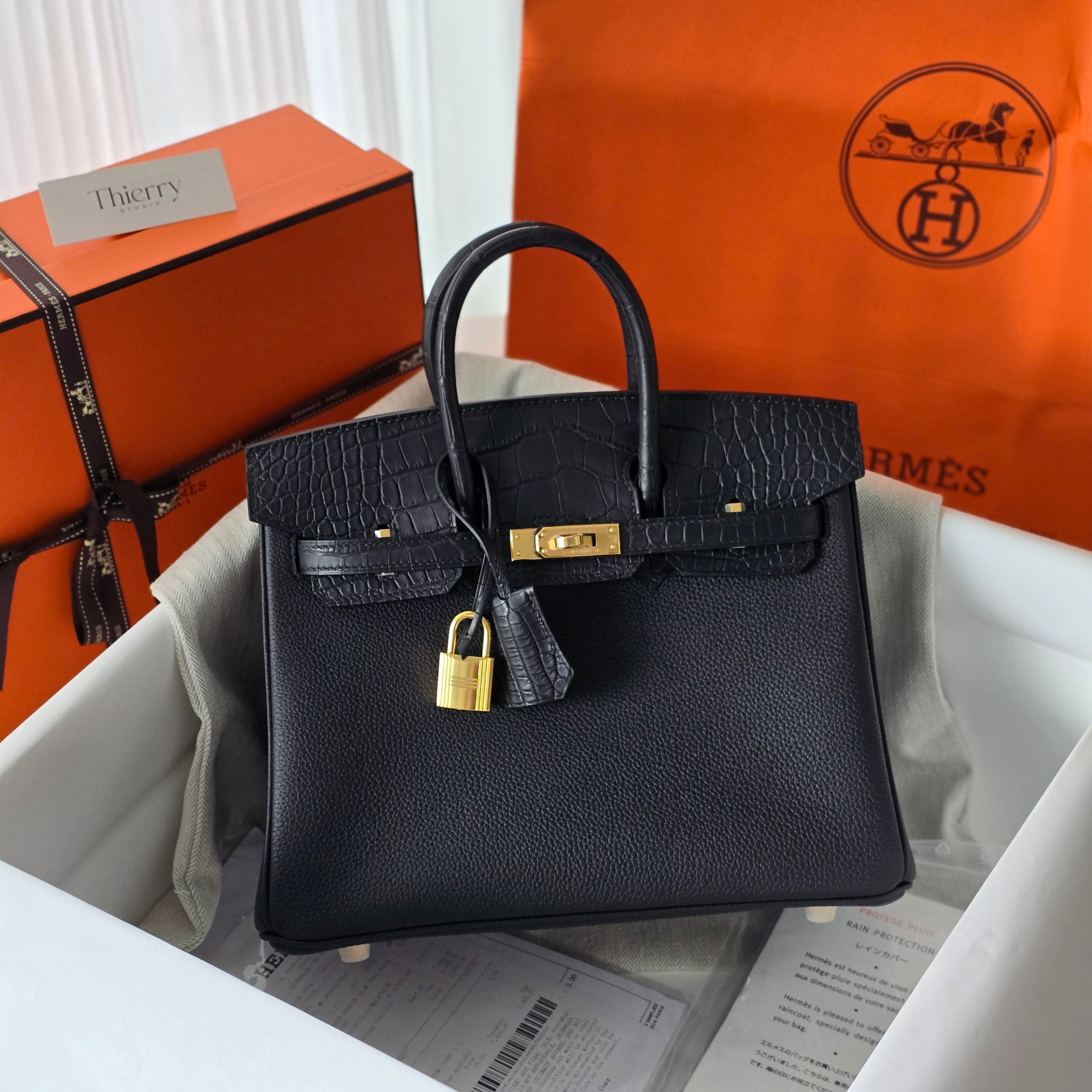 Birkin 25 togo touch matt black GHW