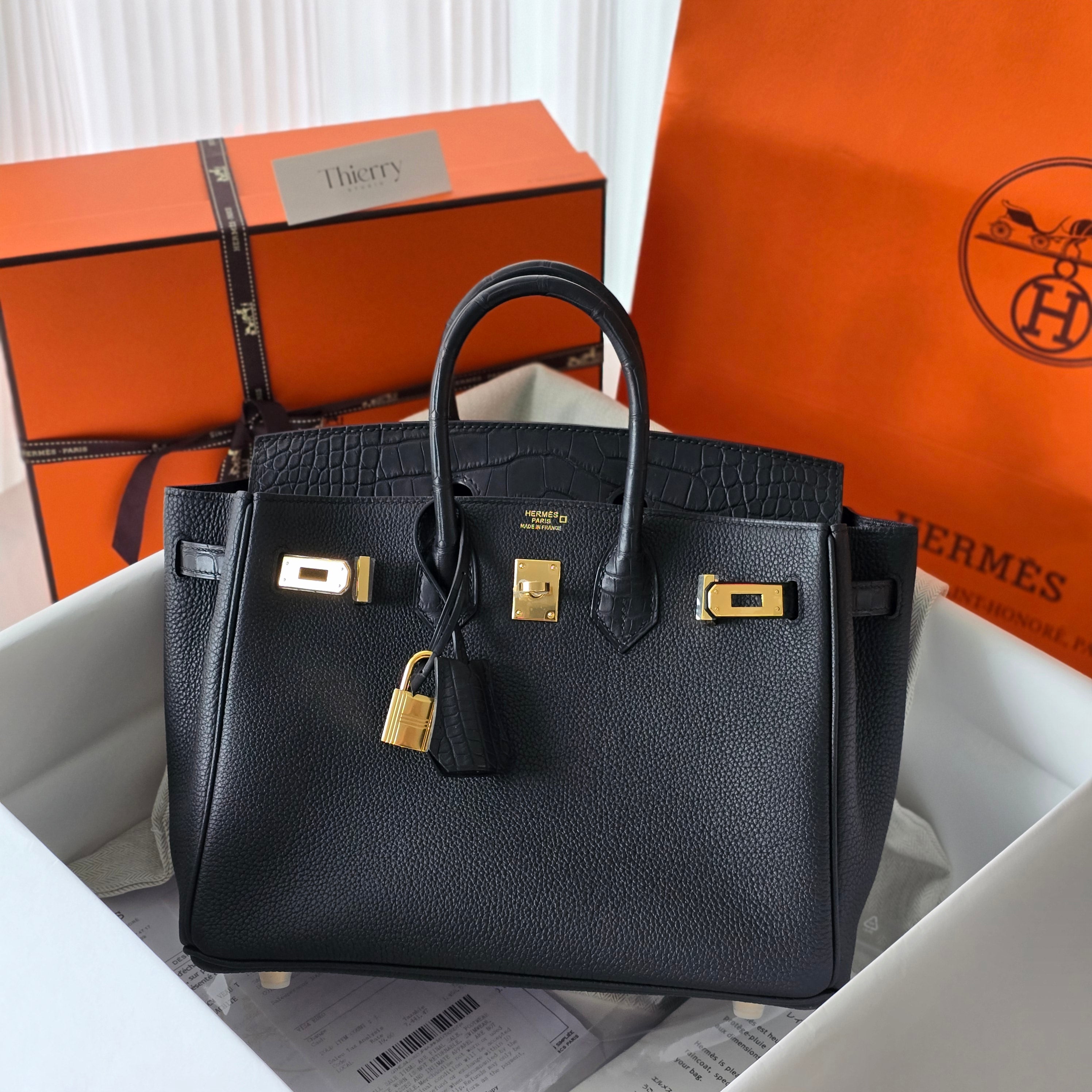 Birkin 25 togo touch matt black GHW