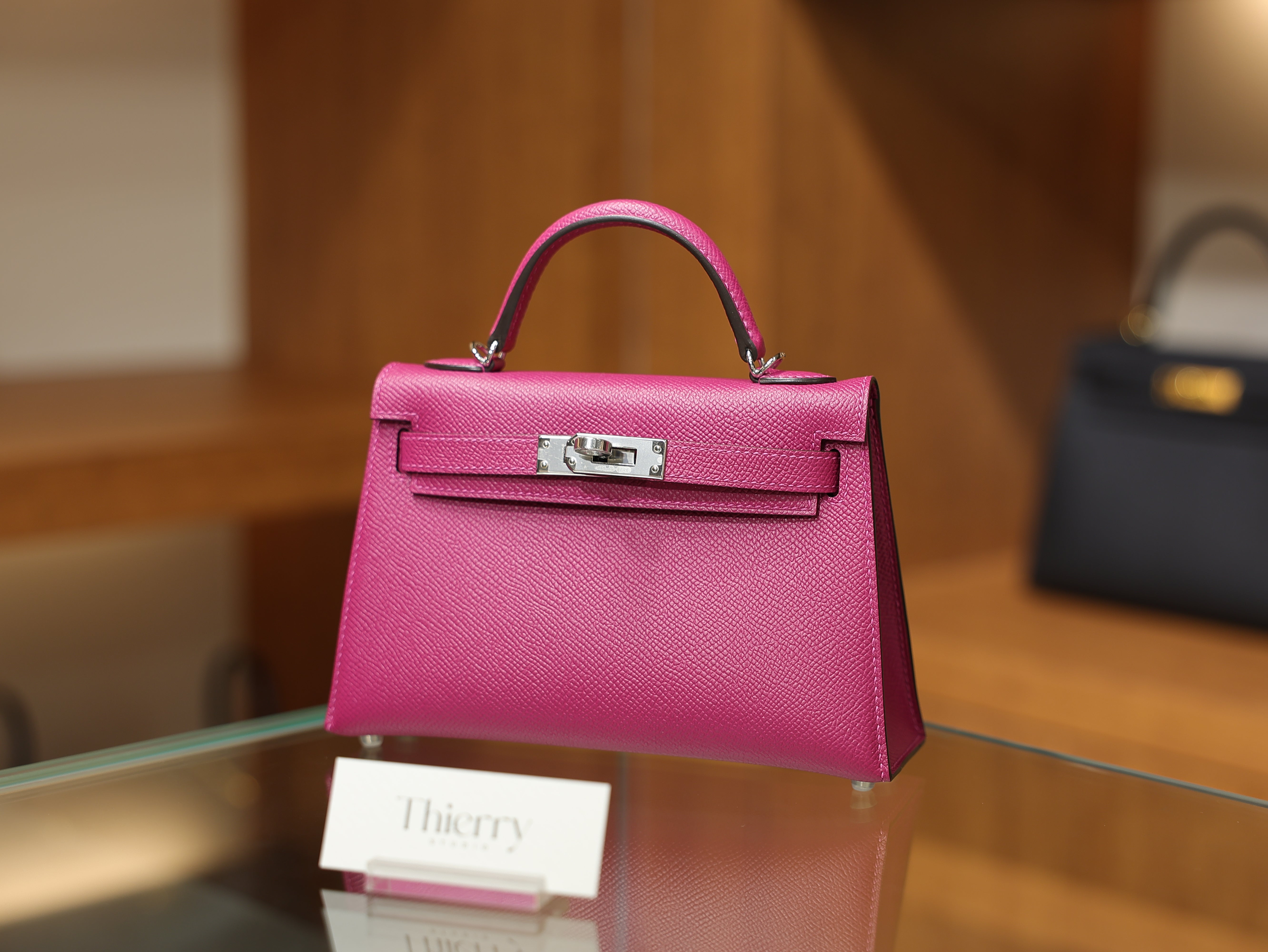 Kelly mini 2 epsom rose pourpre PHW