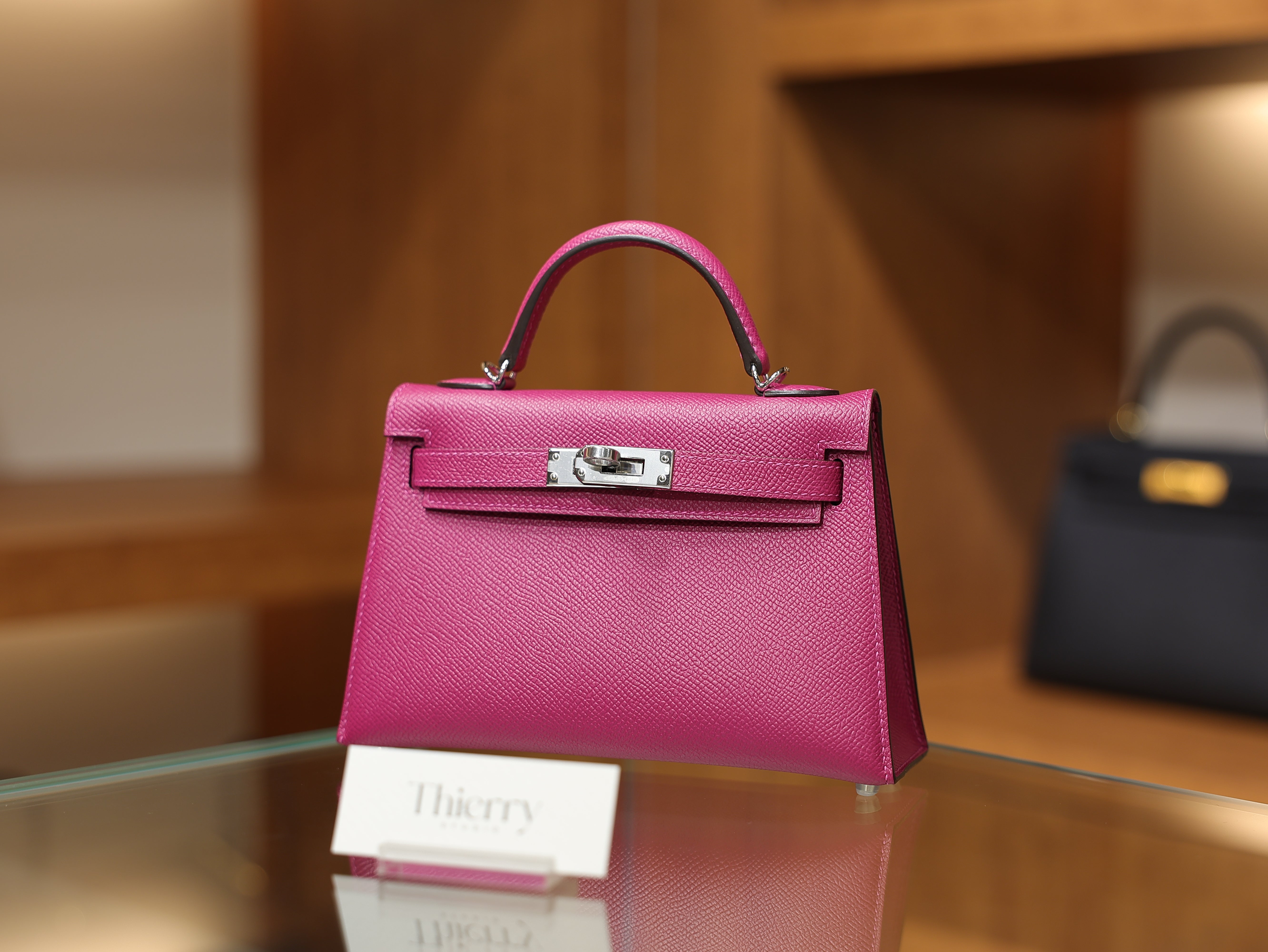 Kelly mini 2 epsom rose pourpre PHW
