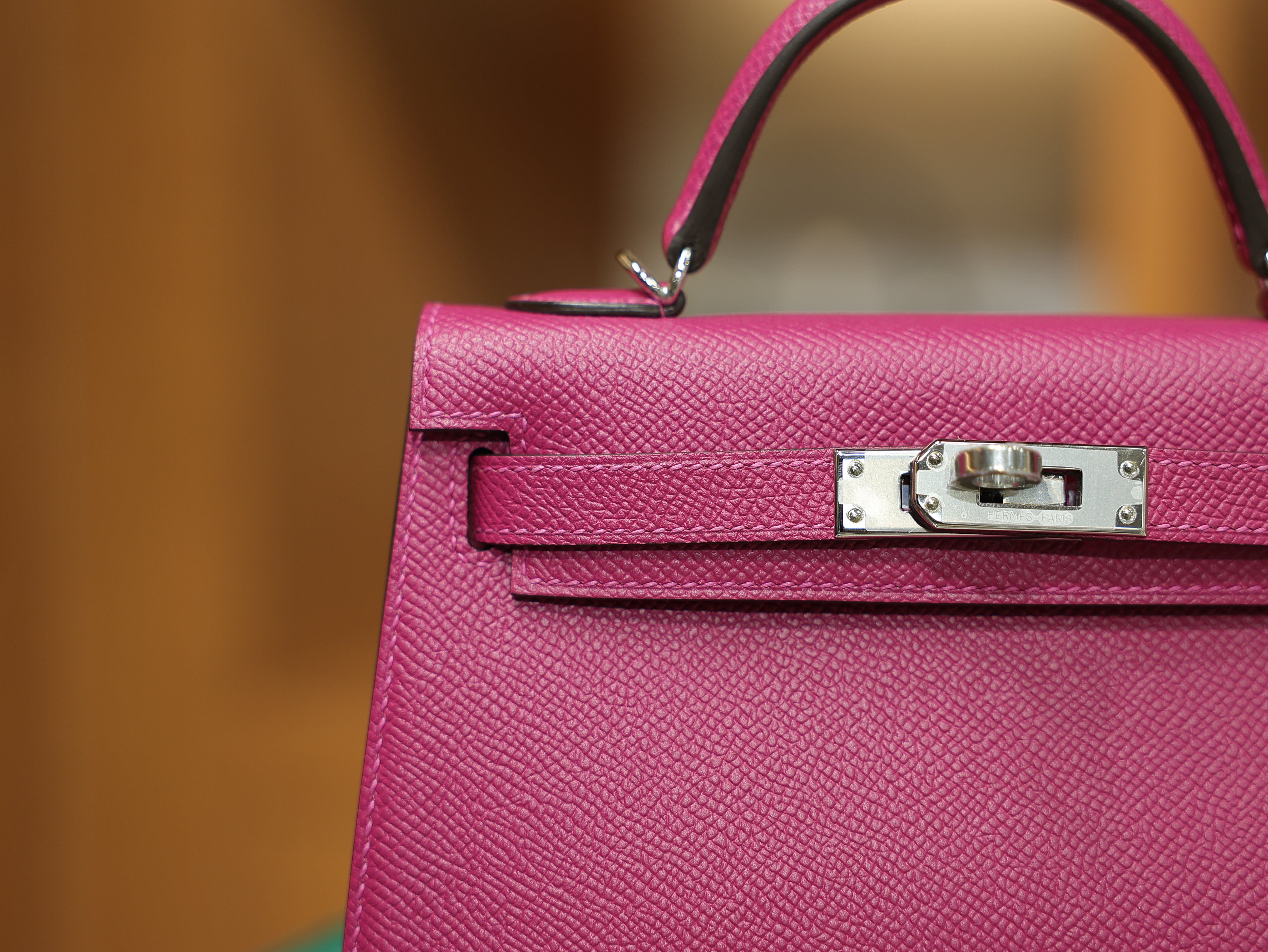 Kelly mini 2 epsom rose pourpre PHW
