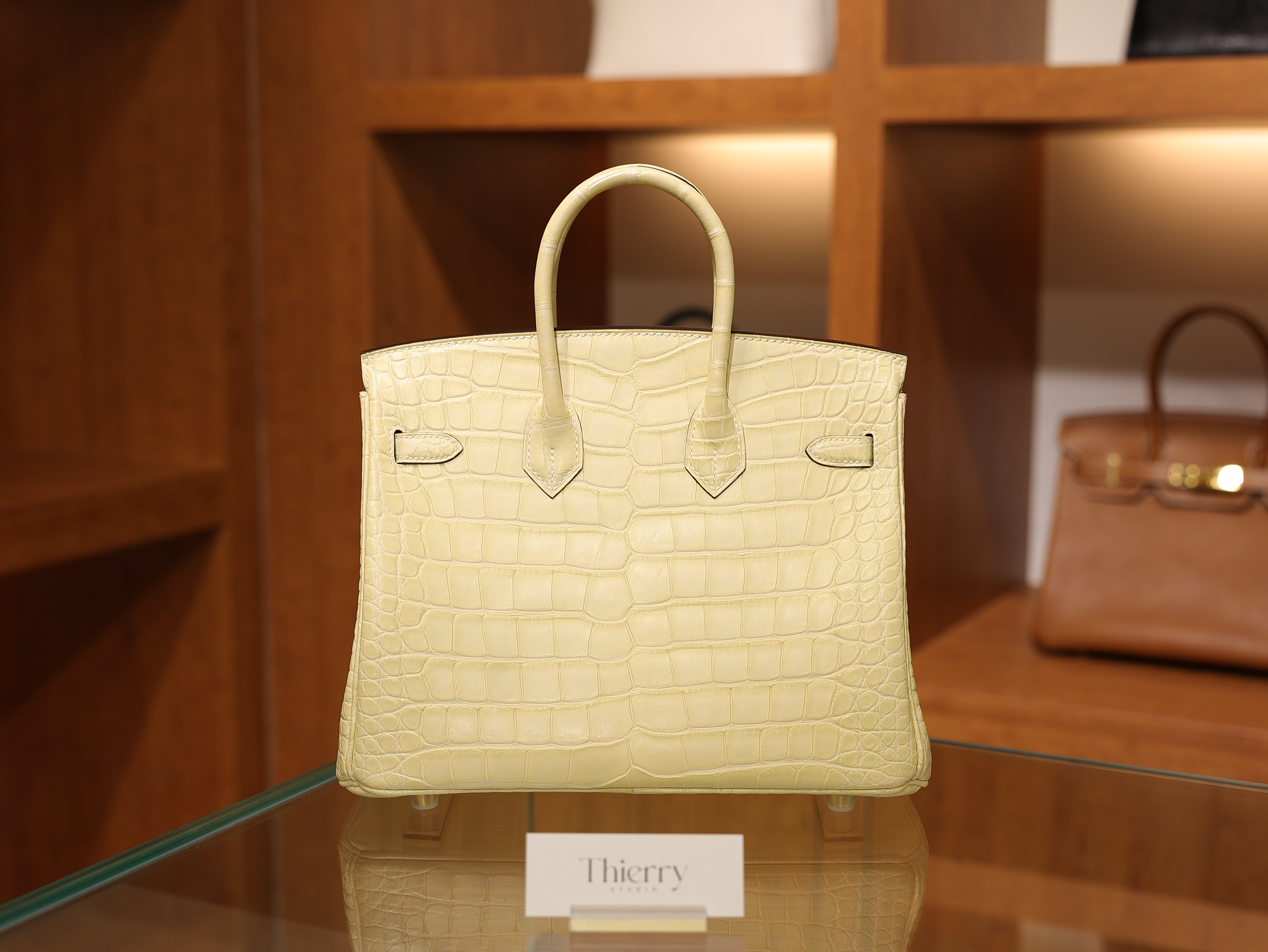 Birkin 25 matt alligator vanilla GHW