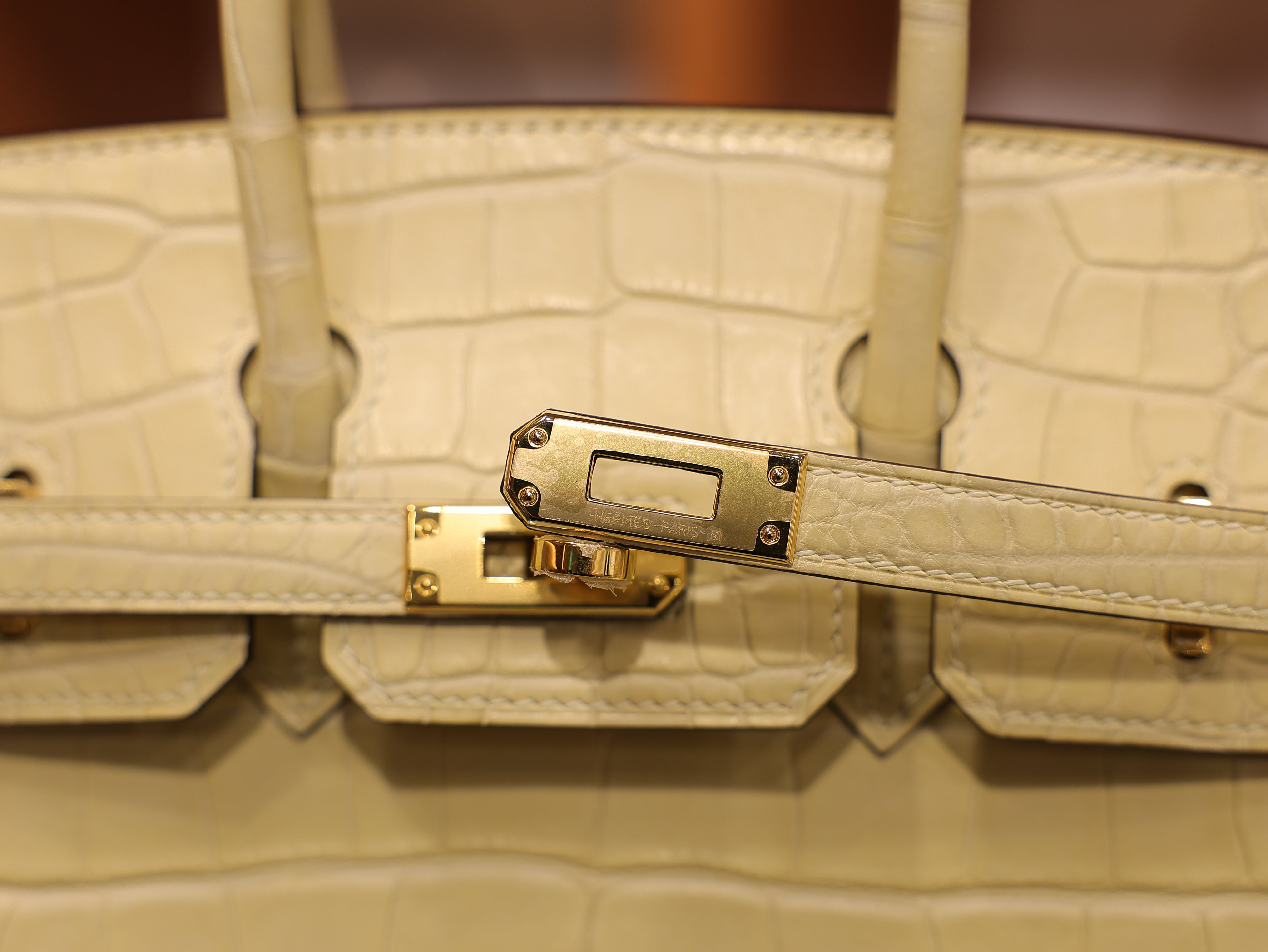 Birkin 25 matt alligator vanilla GHW