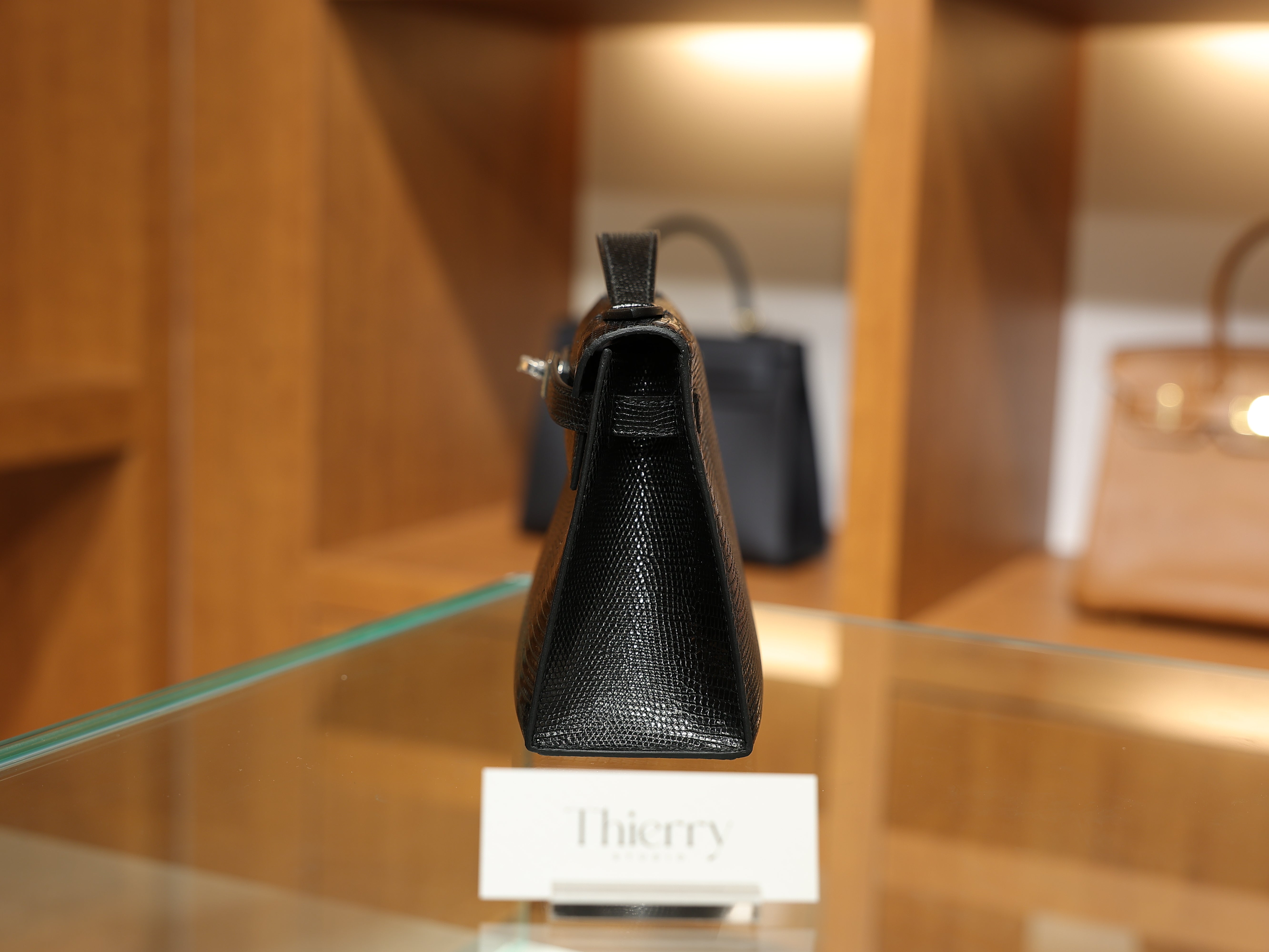 Kelly pochette lizard black PHW