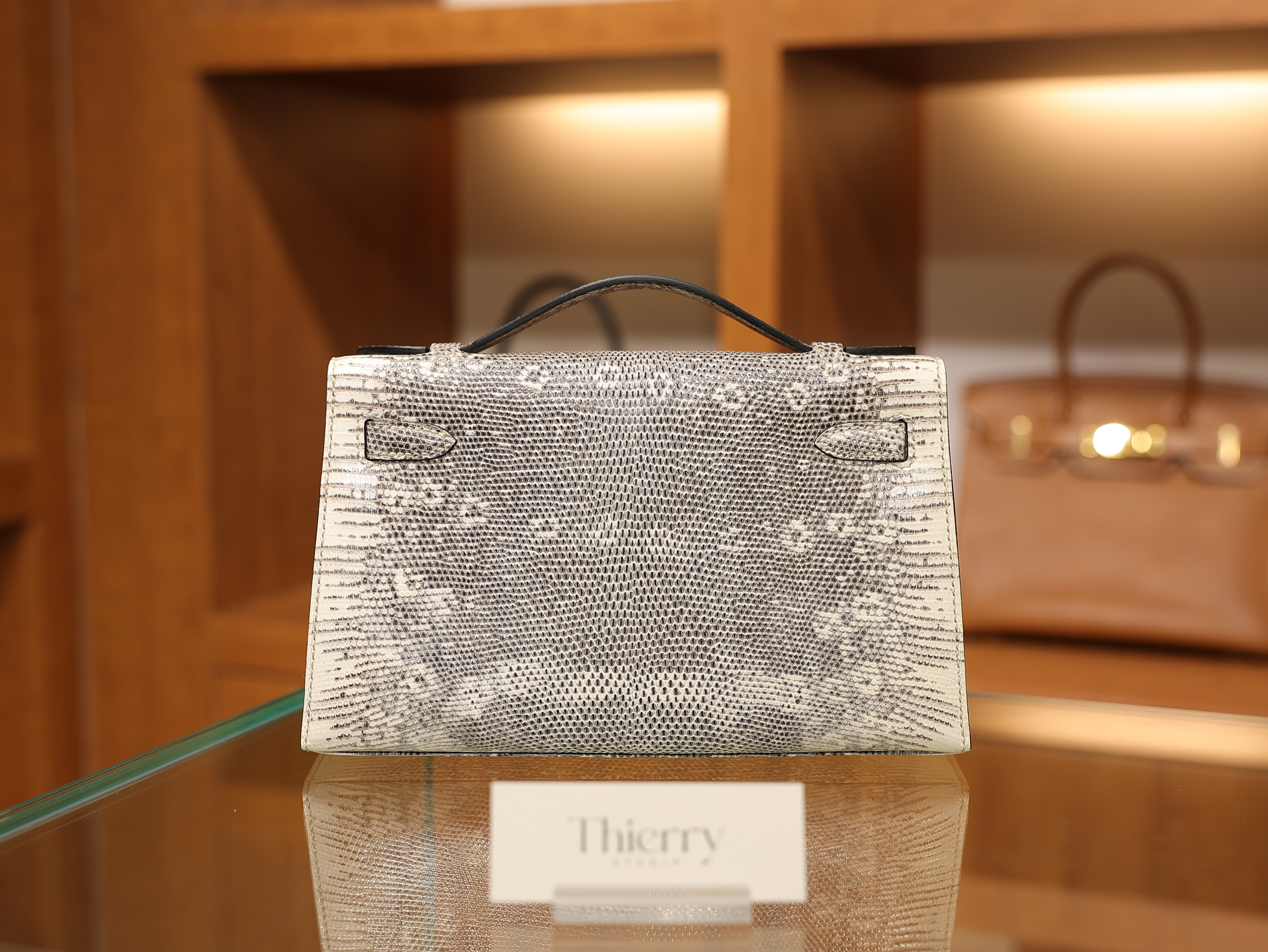Kelly pochette lizard ombre PHW