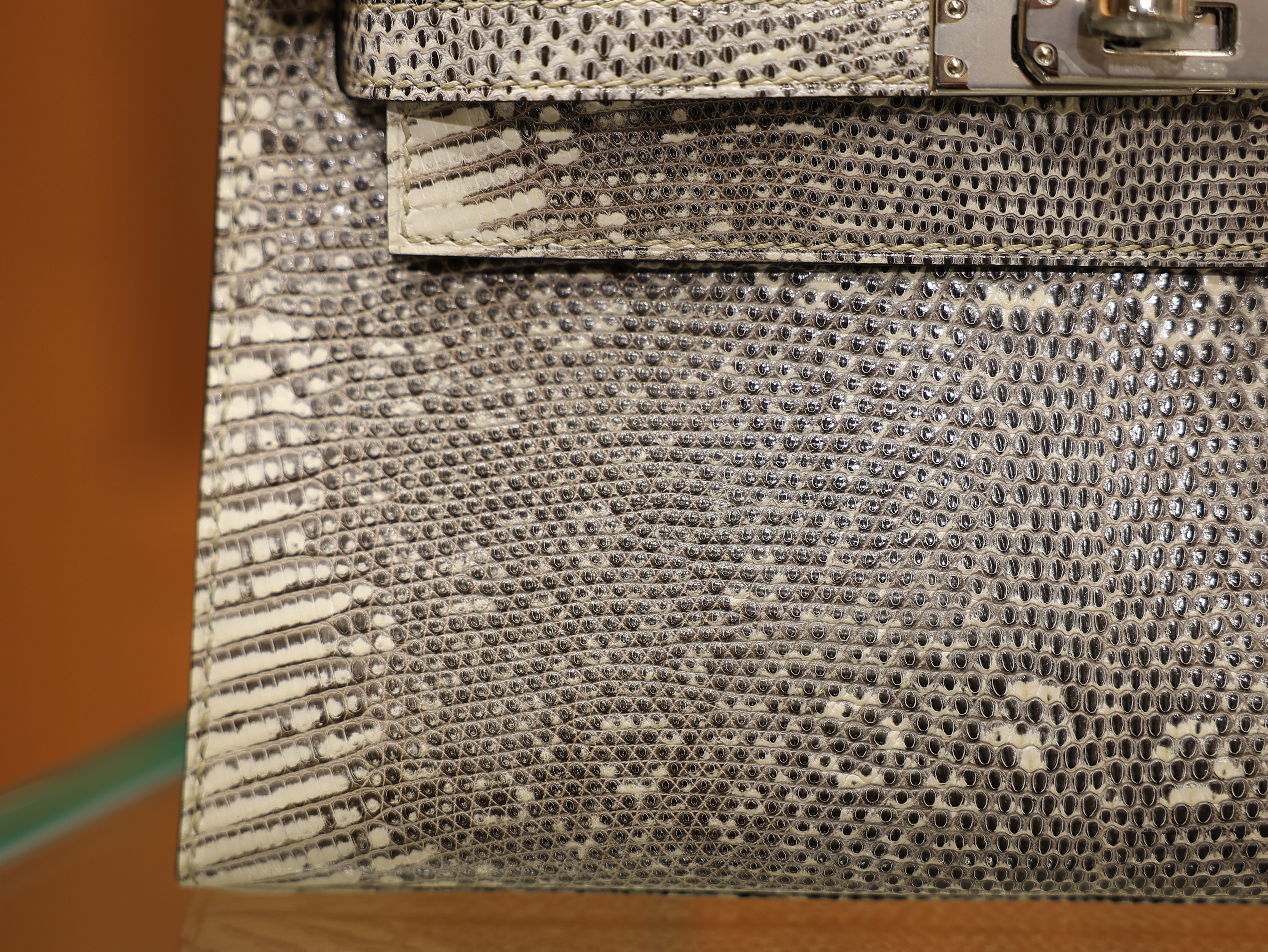 Kelly pochette lizard ombre PHW