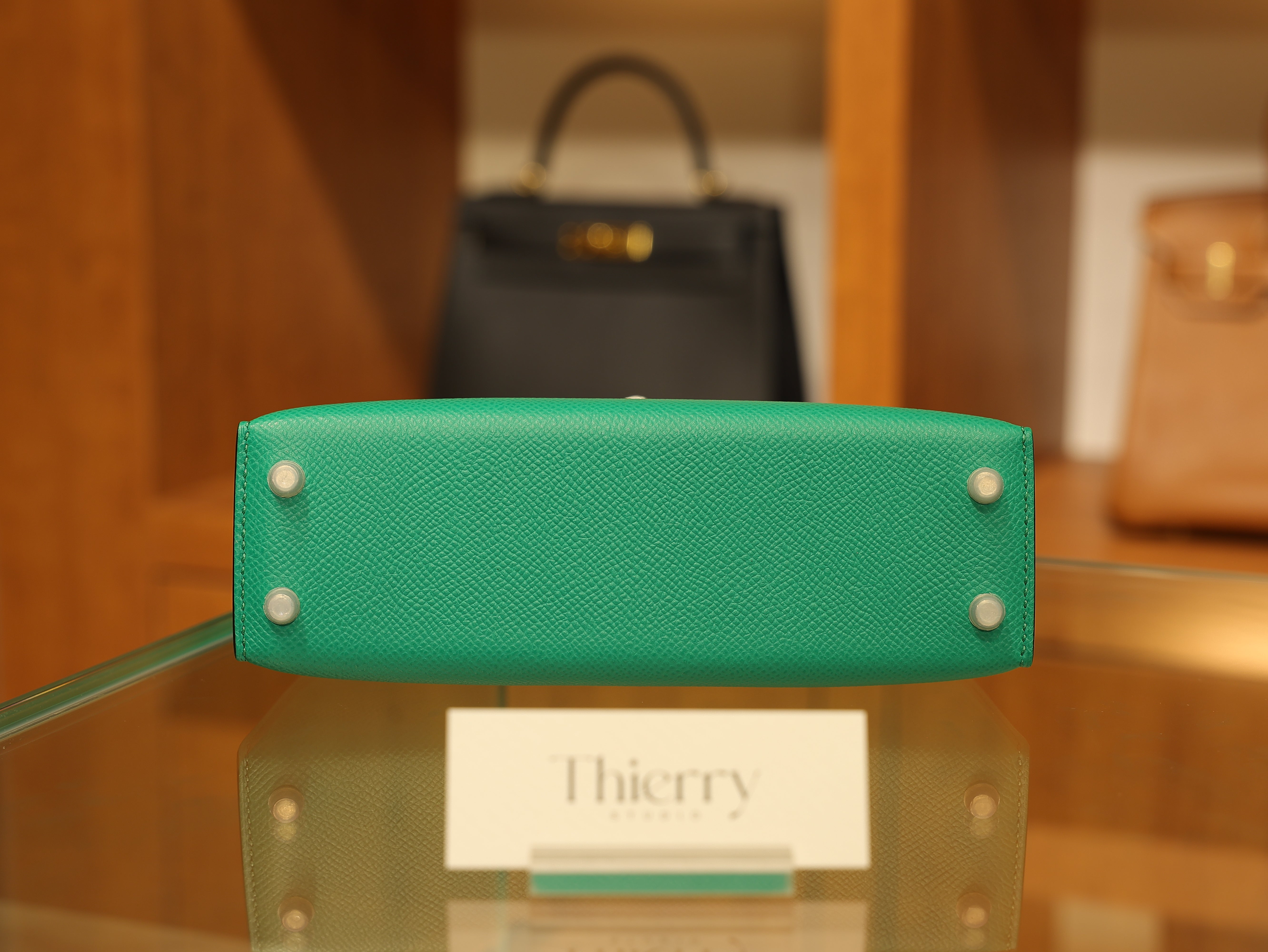 Mini kelly epsom vert jade PHW