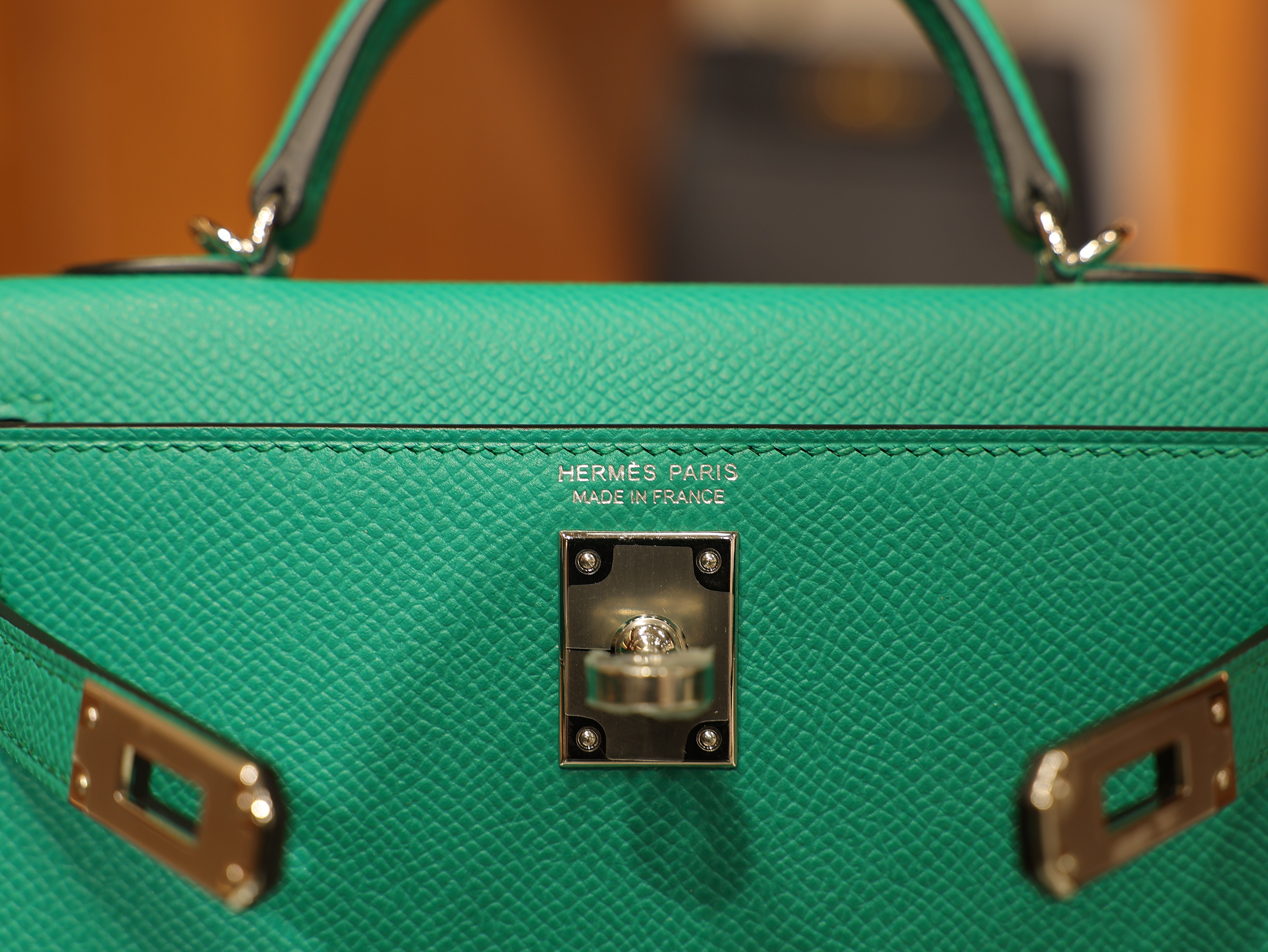 Mini kelly epsom vert jade PHW