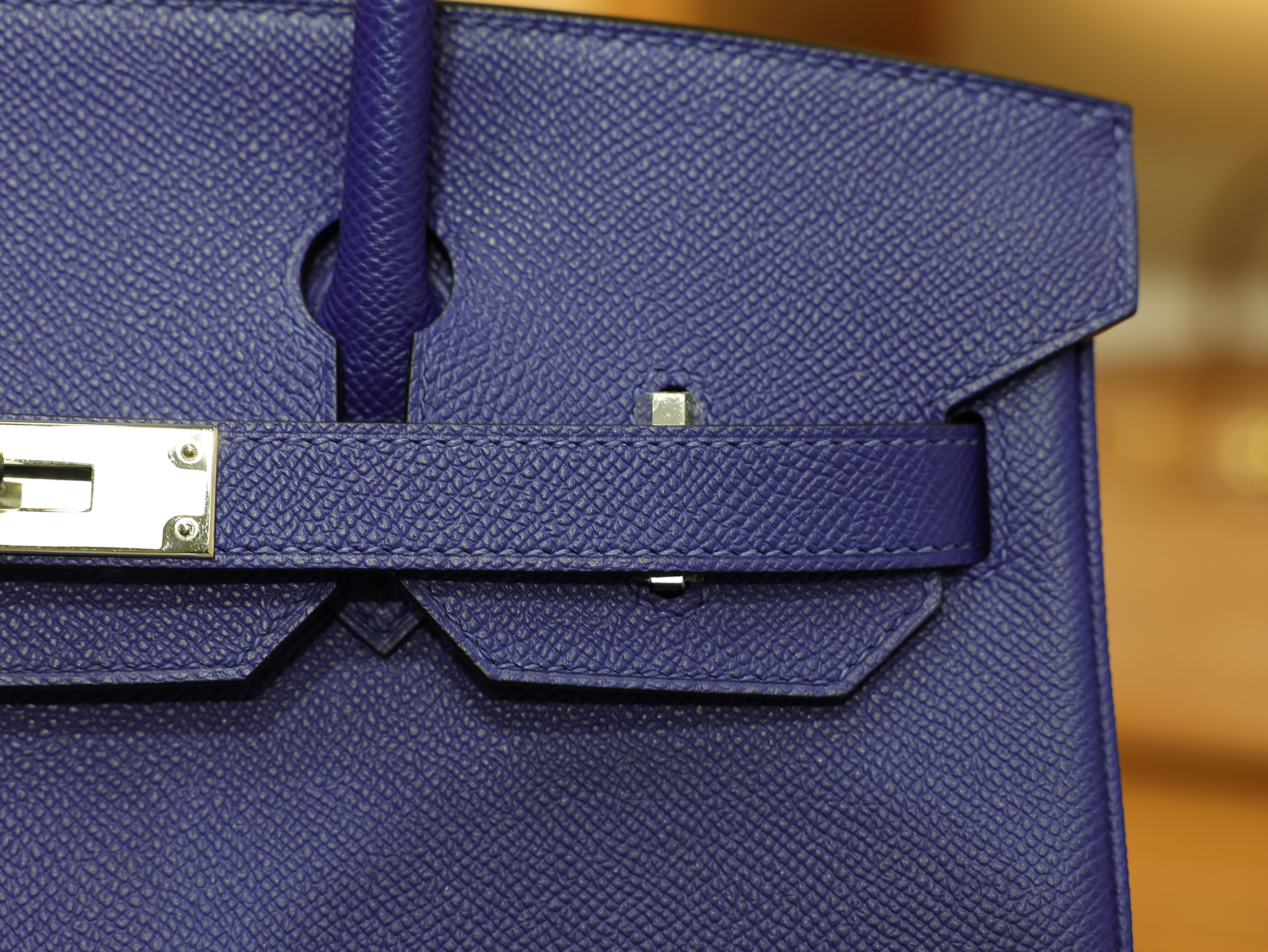 Birkin 30 epsom retourne blue electric PHW