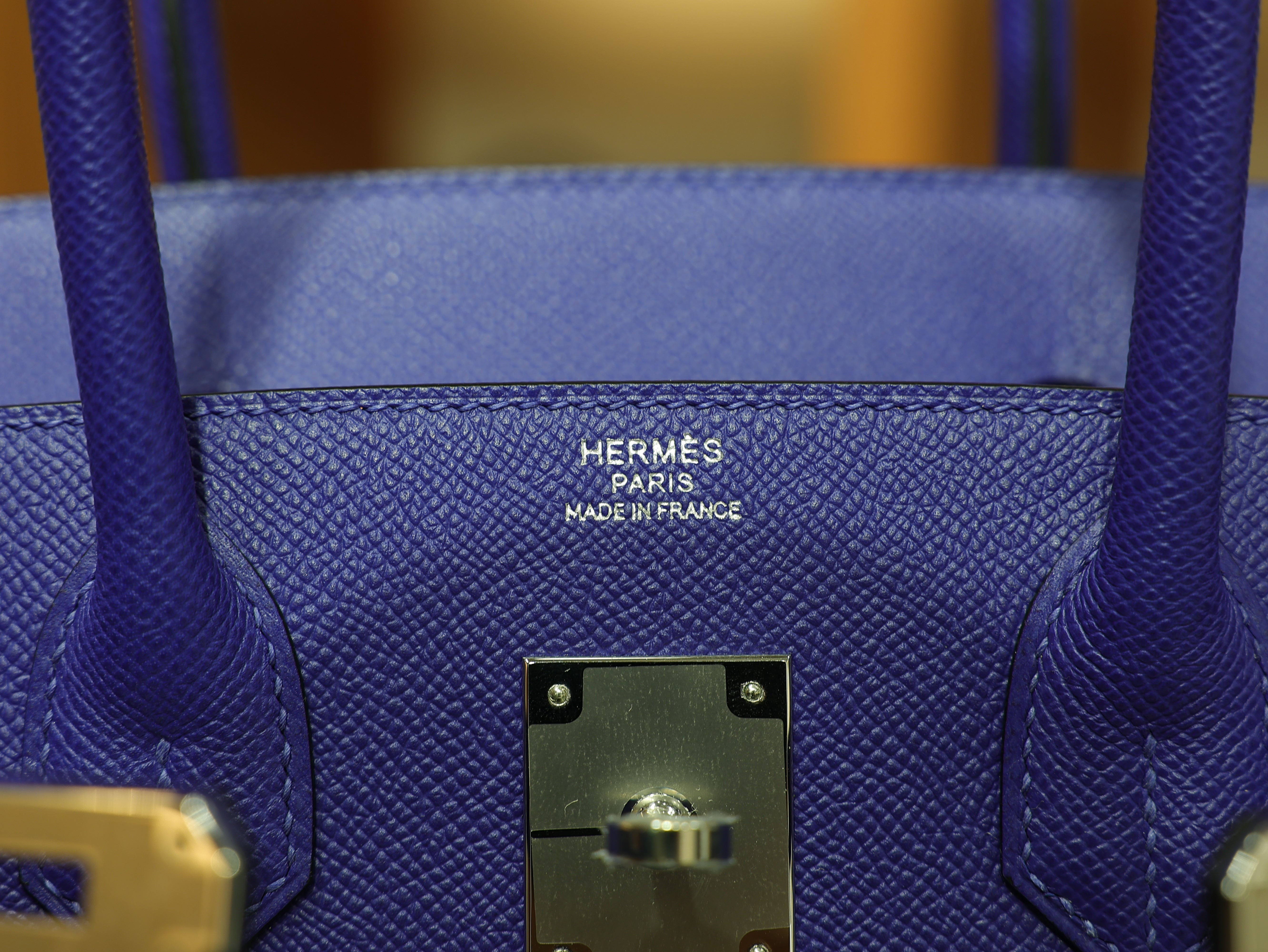 Birkin 30 epsom retourne blue electric PHW