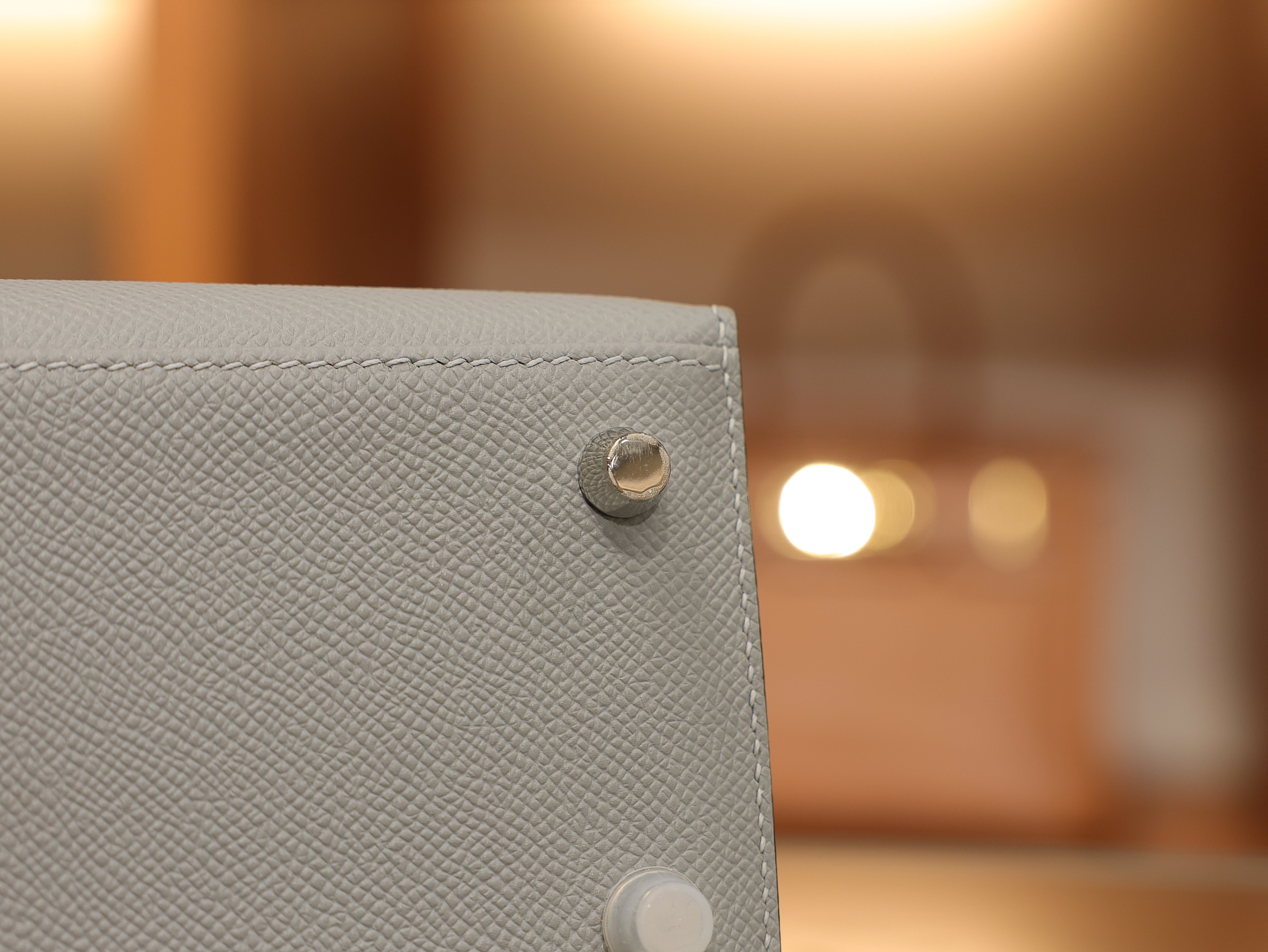 Kelly 25 epsom gris pantin PHW