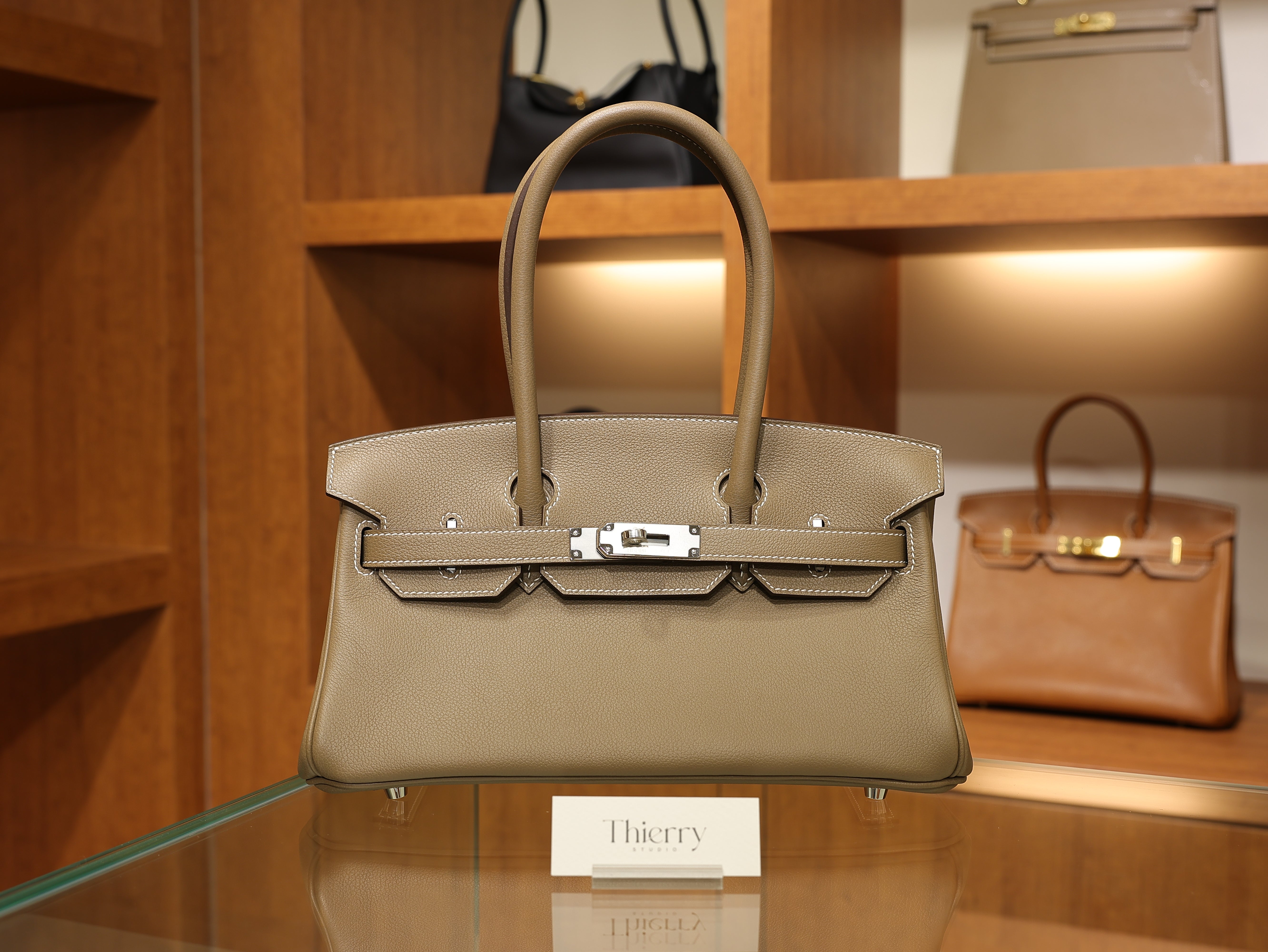 Shoulder birkin 29 evercolor etoupe PHW