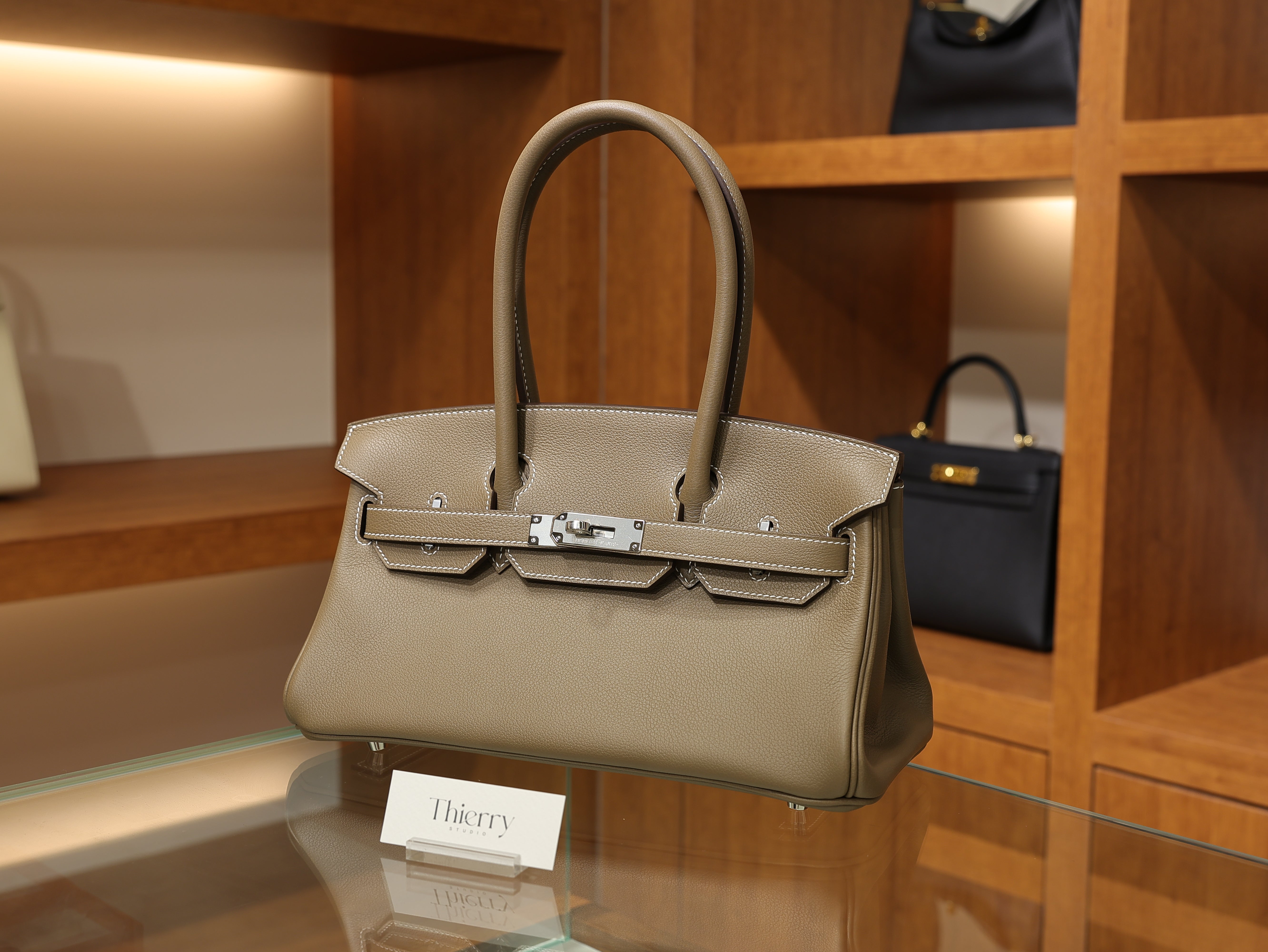 Shoulder birkin 29 evercolor etoupe PHW