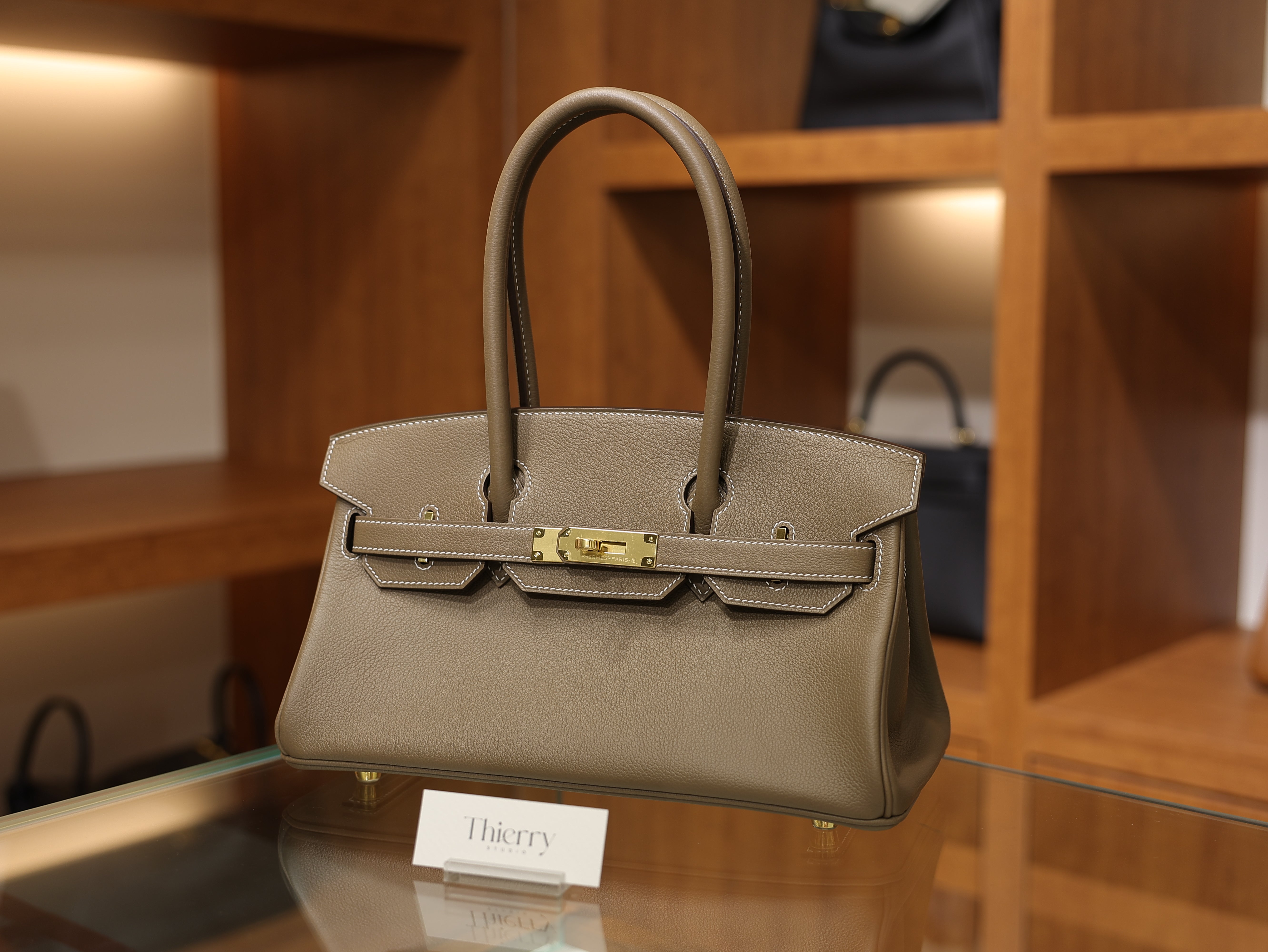 Shoulder birkin 29 evercolor etoupe GHW