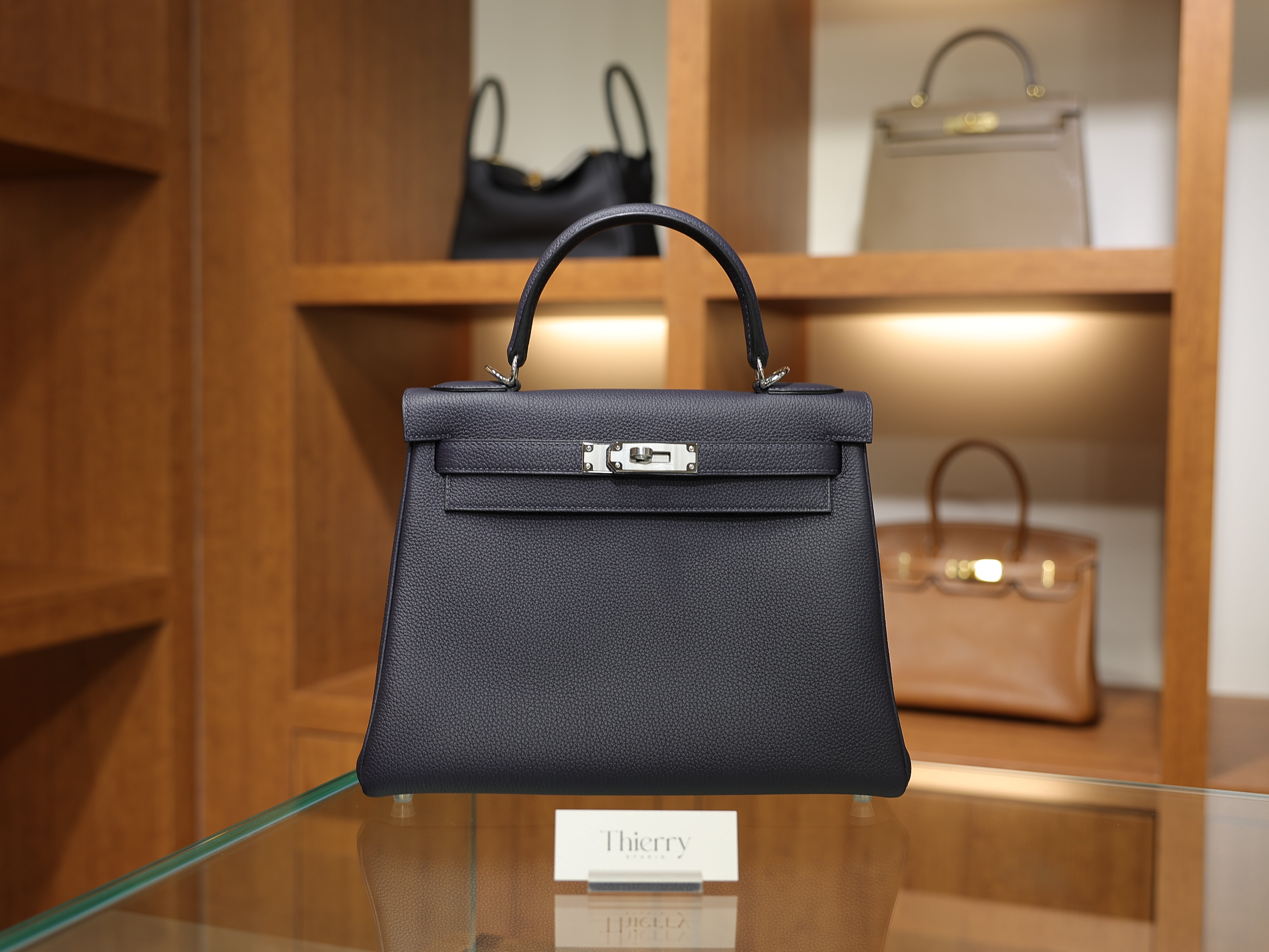 Kelly 28 togo blue nuit PHW