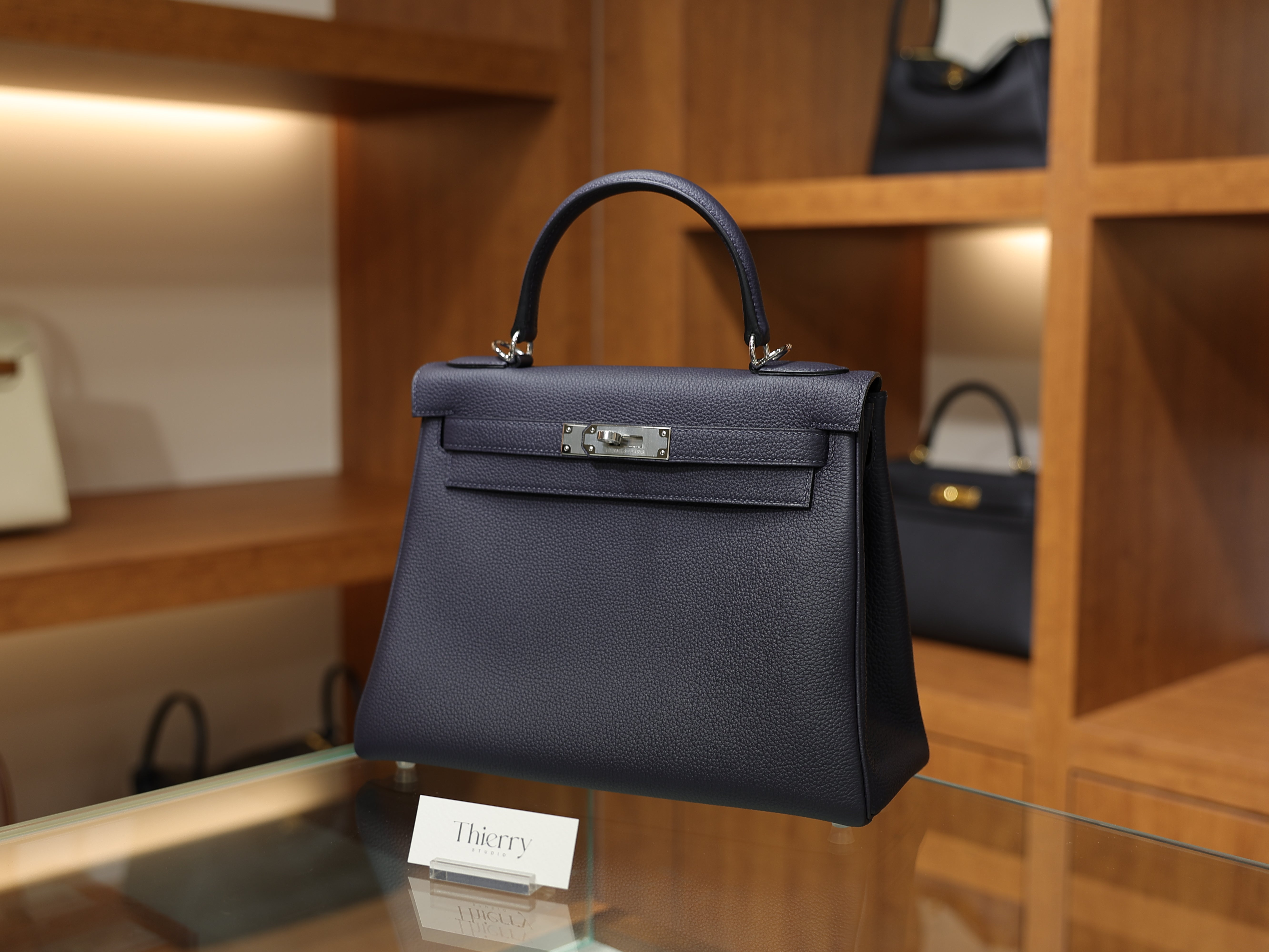 Kelly 28 togo blue nuit PHW