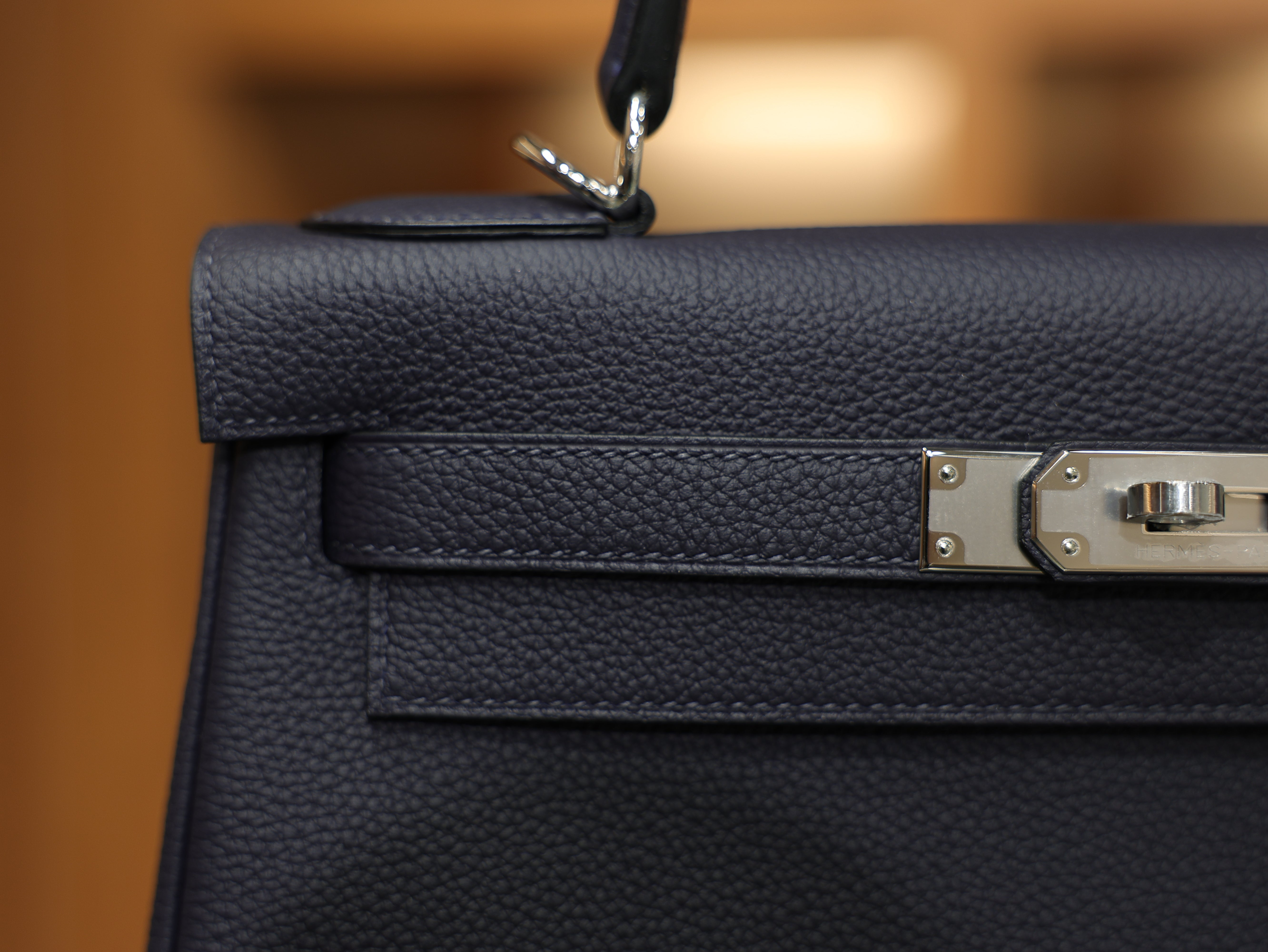 Kelly 28 togo blue nuit PHW