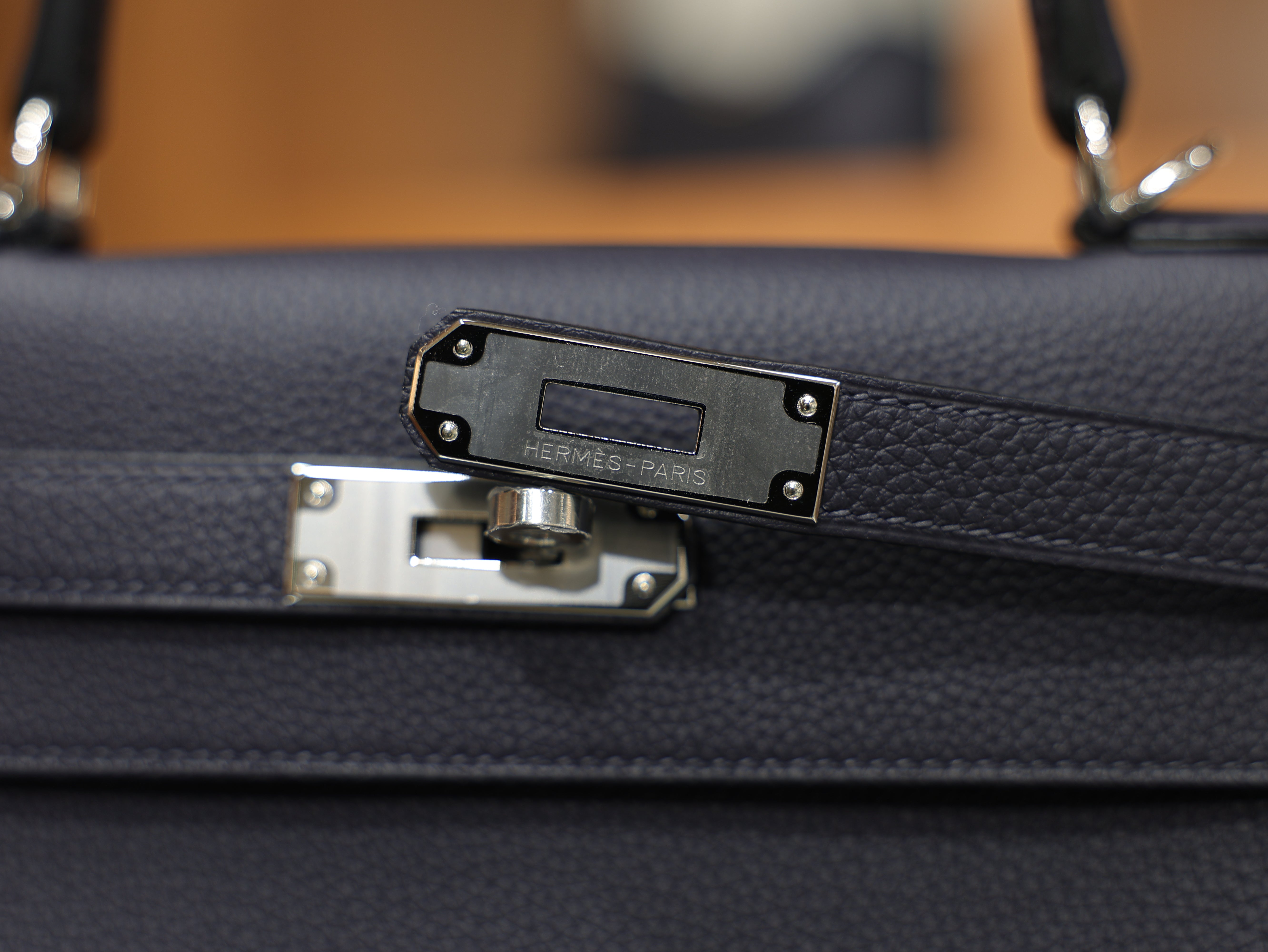 Kelly 28 togo blue nuit PHW