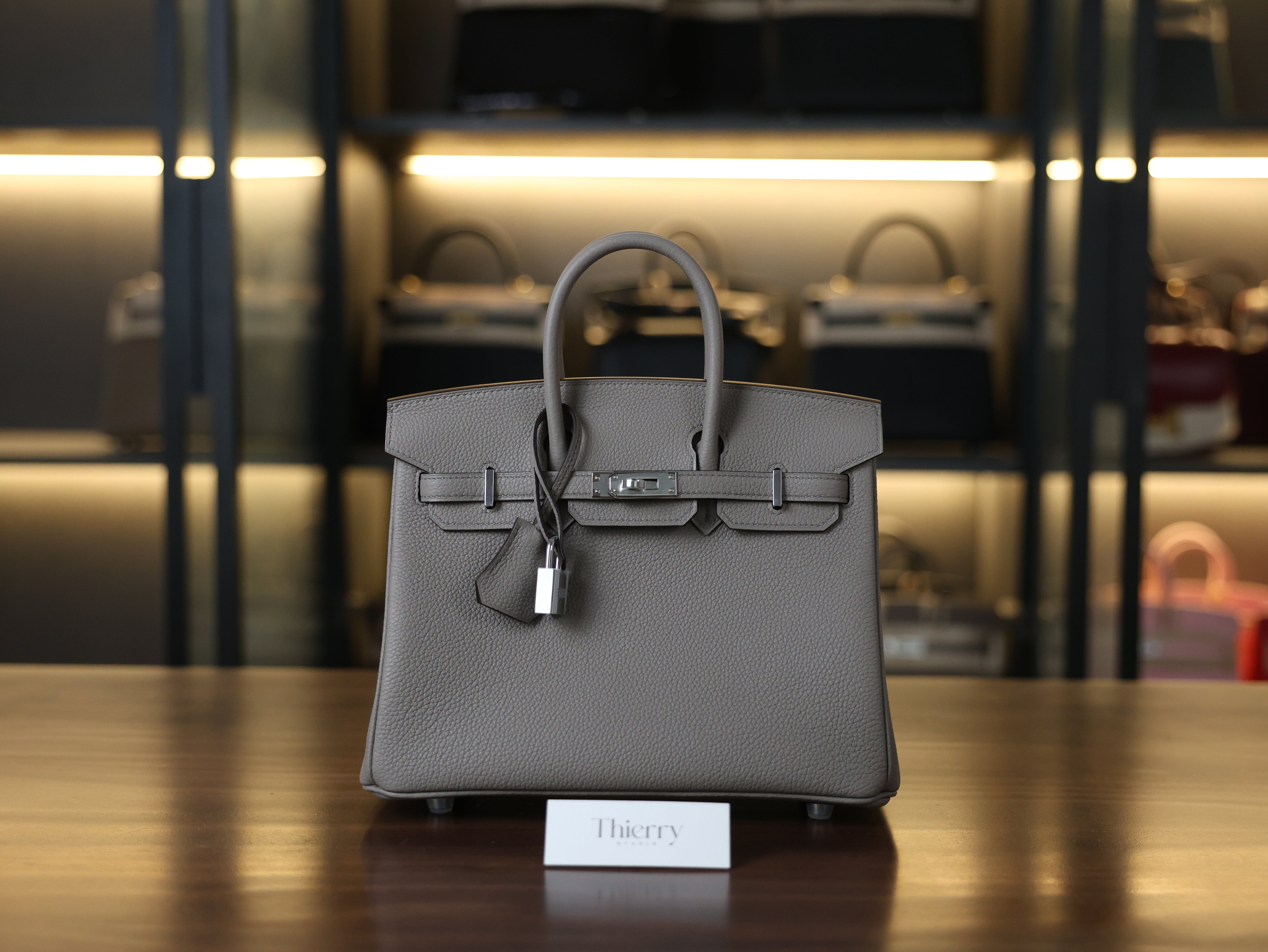 Birkin 25 togo gris asphalte PHW