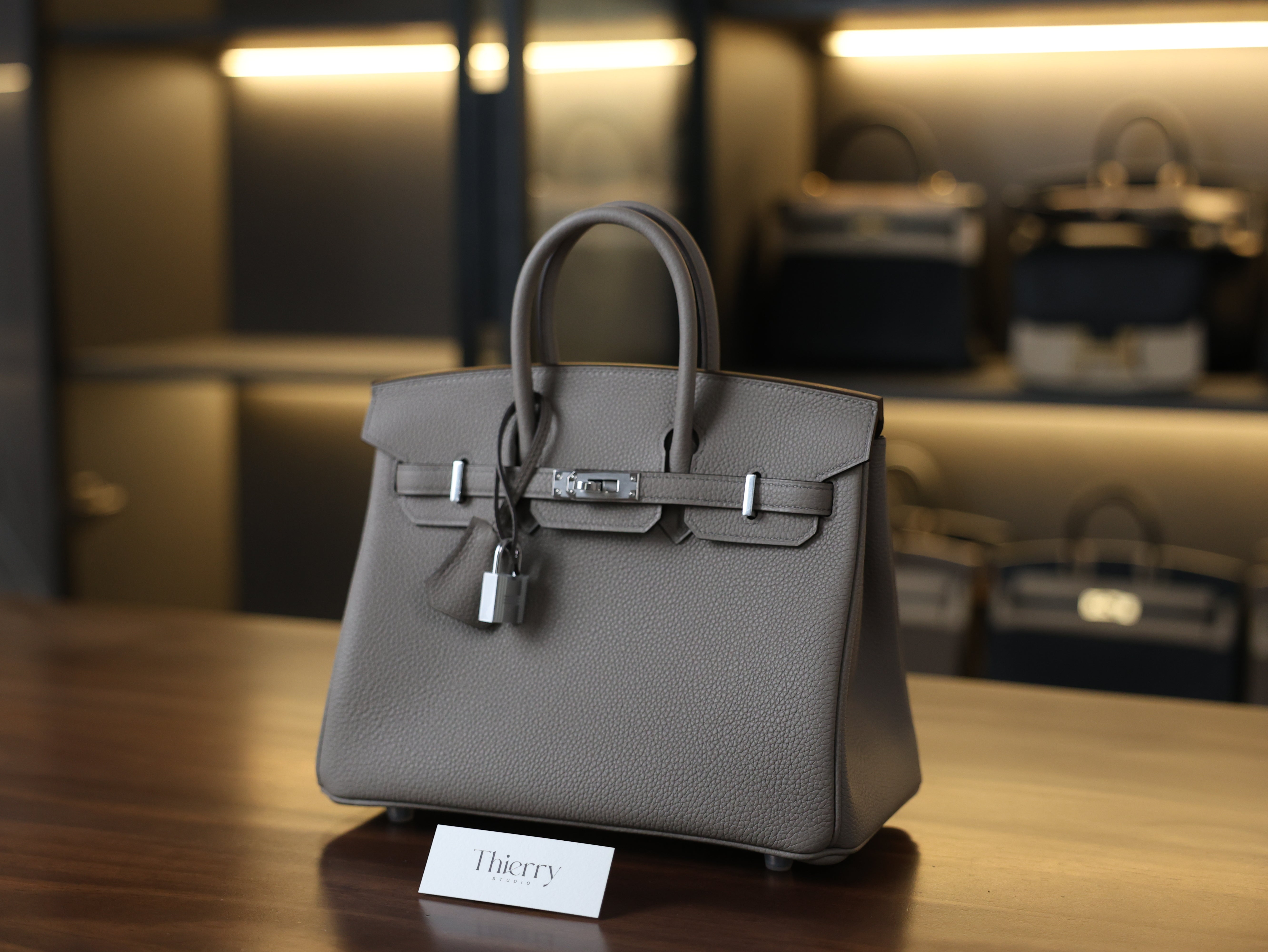 Birkin 25 togo gris asphalte PHW