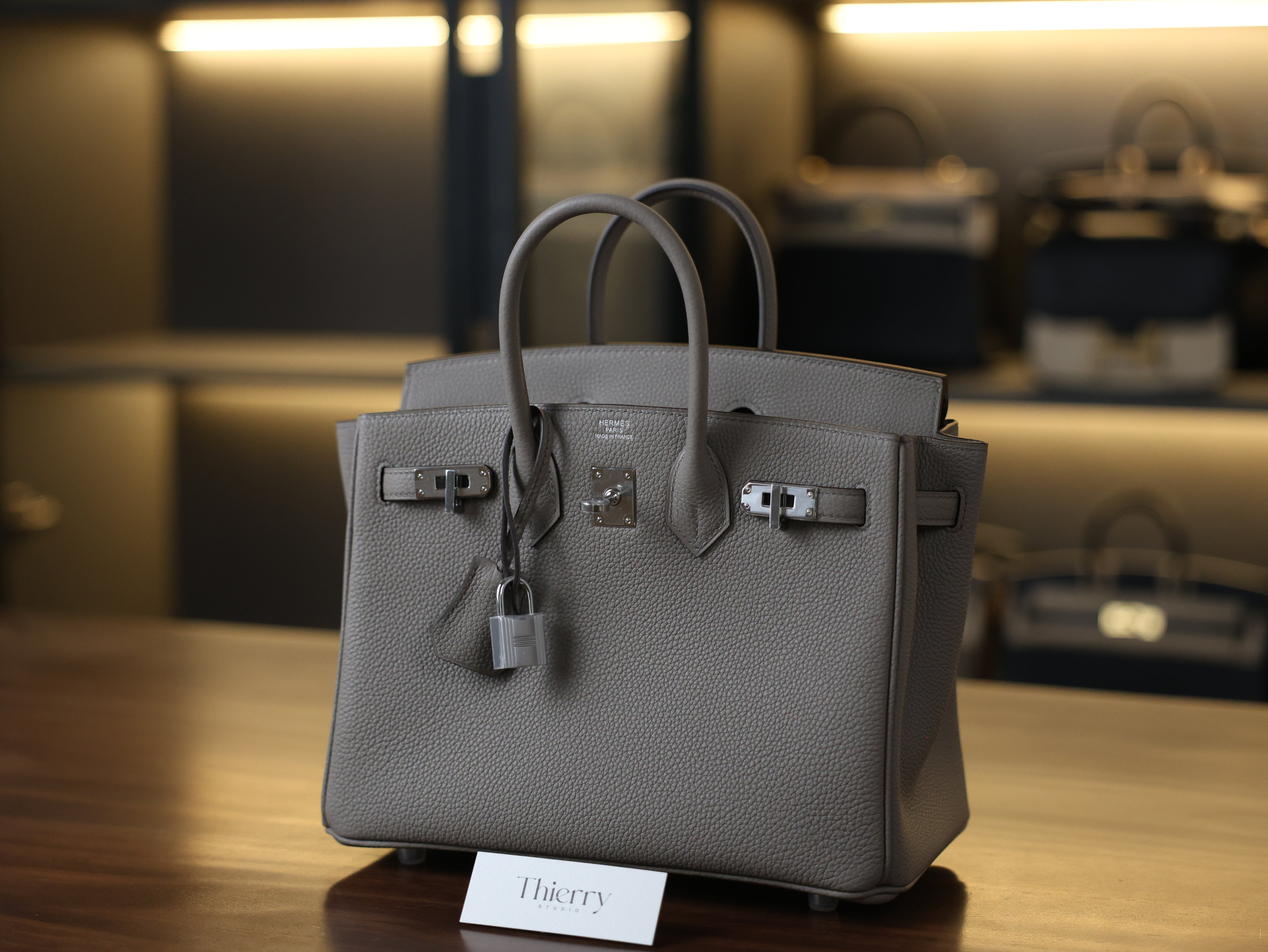 Birkin 25 togo gris asphalte PHW