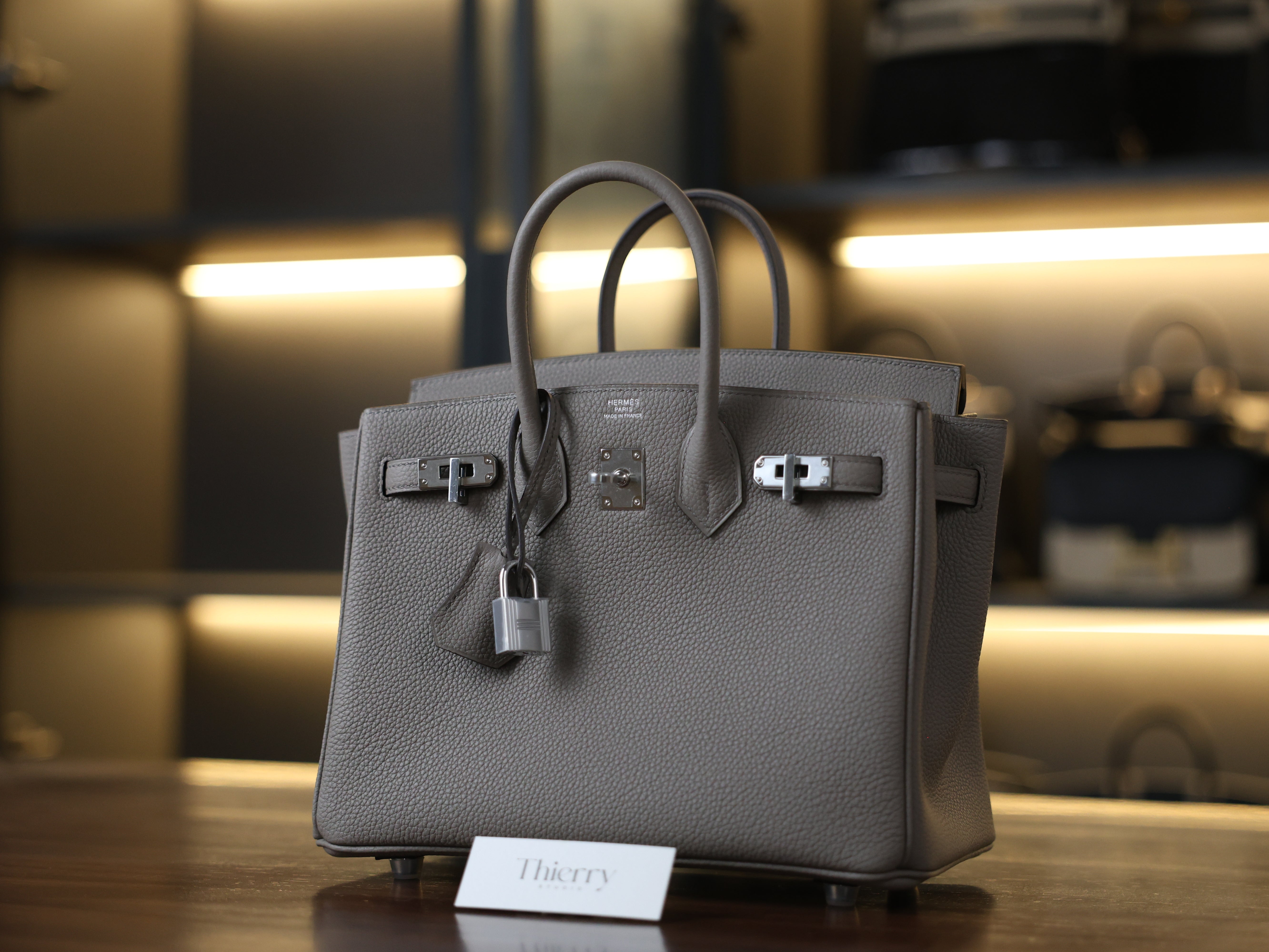 Birkin 25 togo gris asphalte PHW