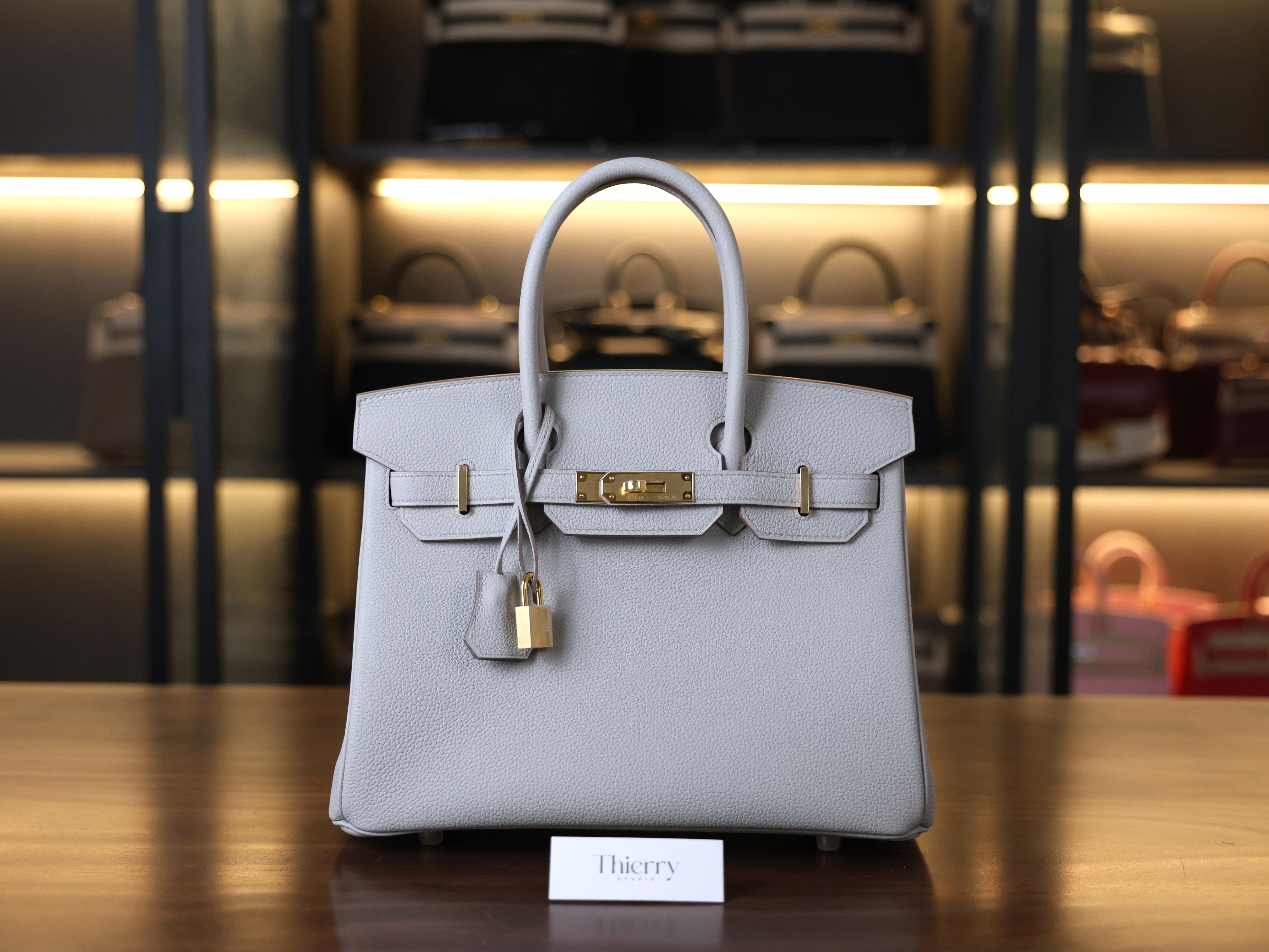 Birkin 30 togo gris pearl GHW