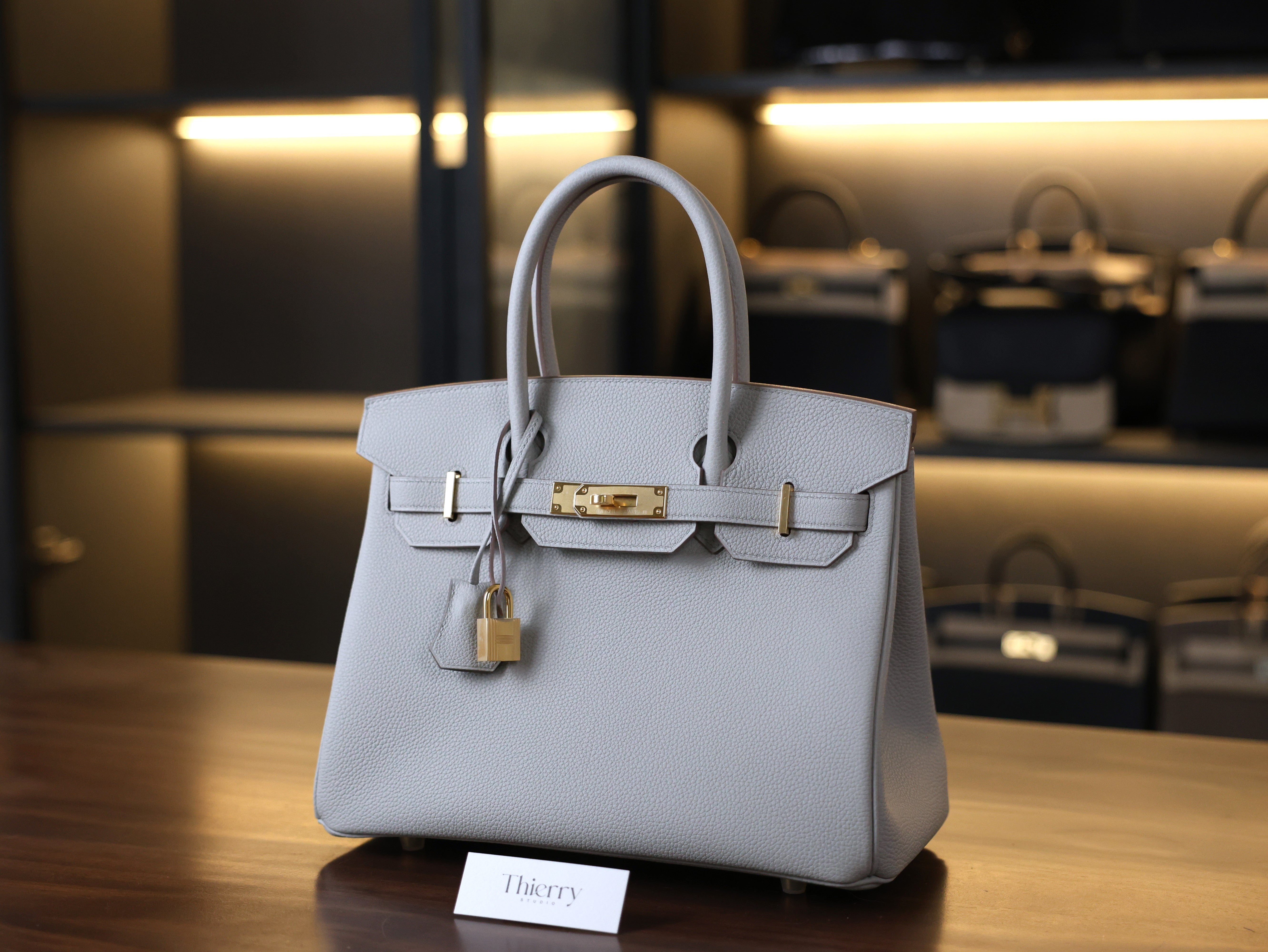 Birkin 30 togo gris pearl GHW