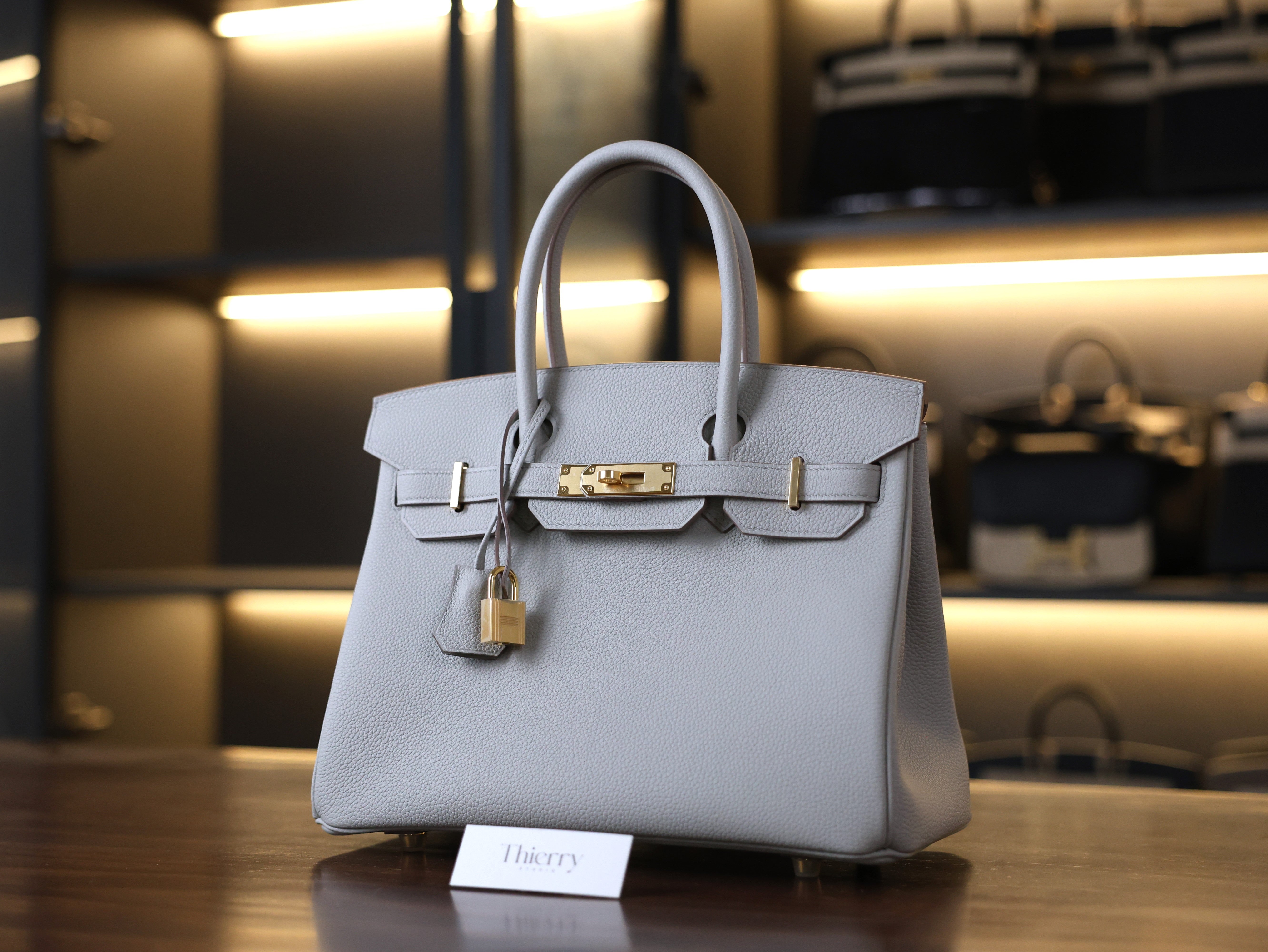 Birkin 30 togo gris pearl GHW