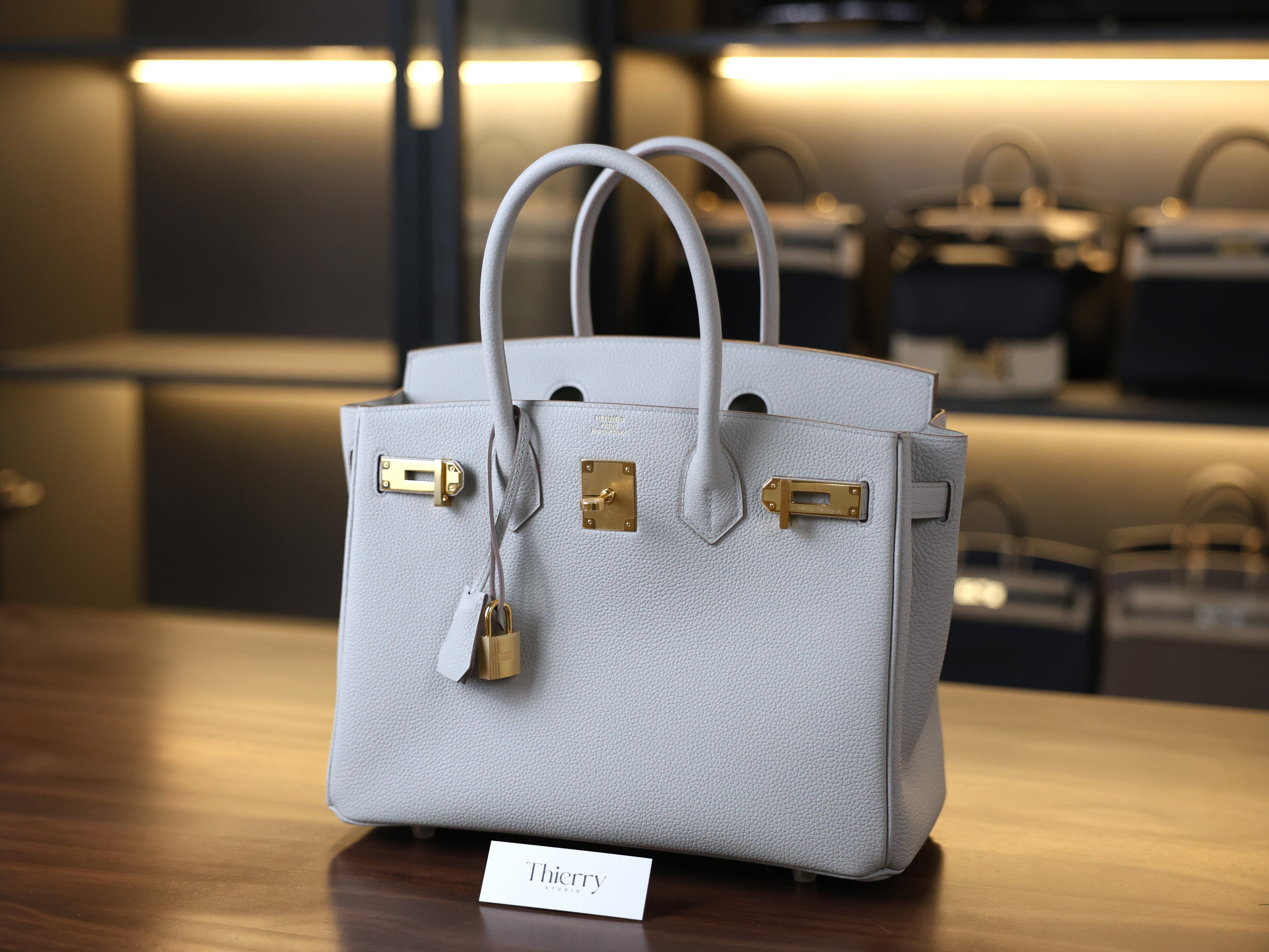 Birkin 30 togo gris pearl GHW