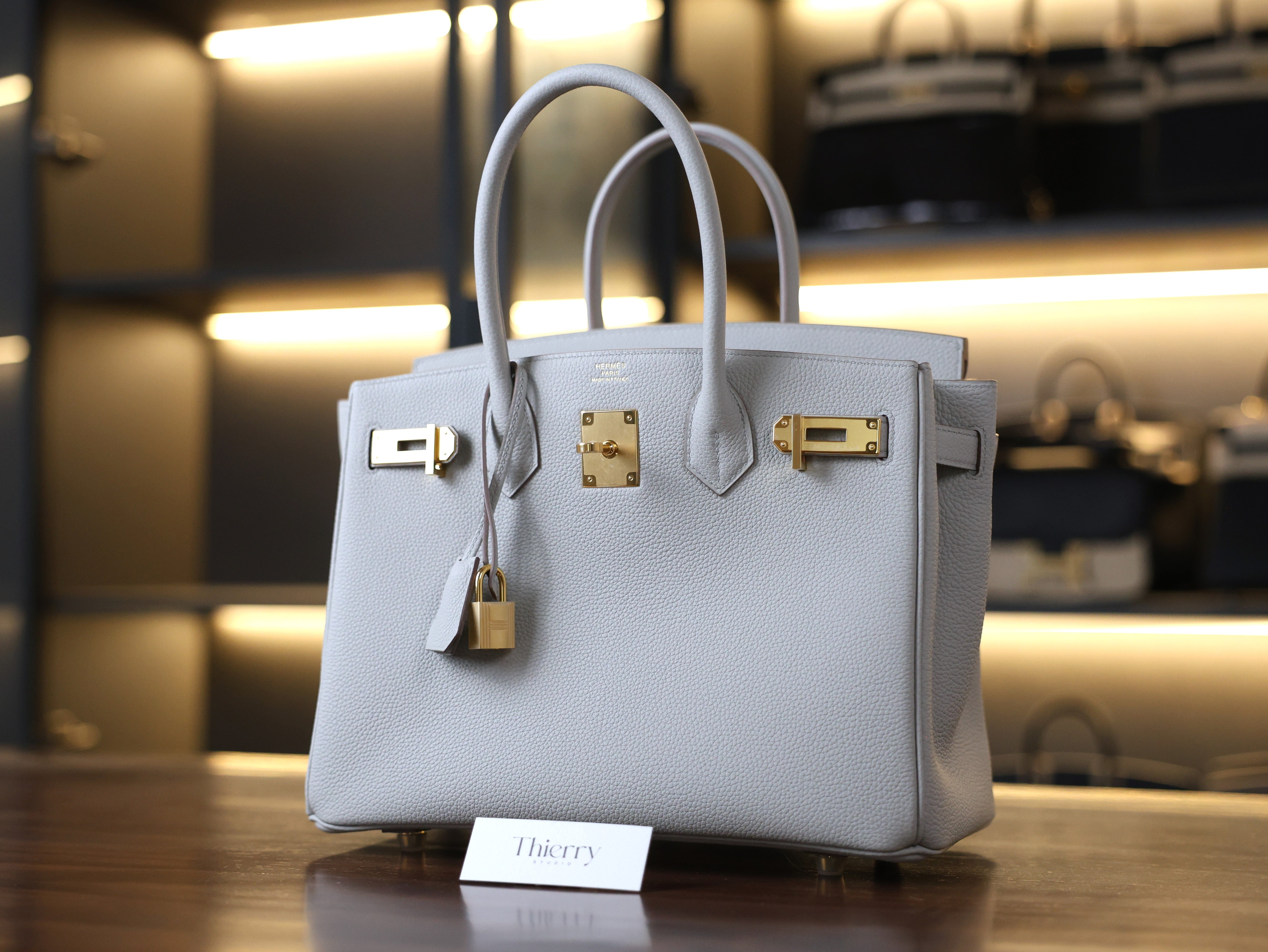 Birkin 30 togo gris pearl GHW