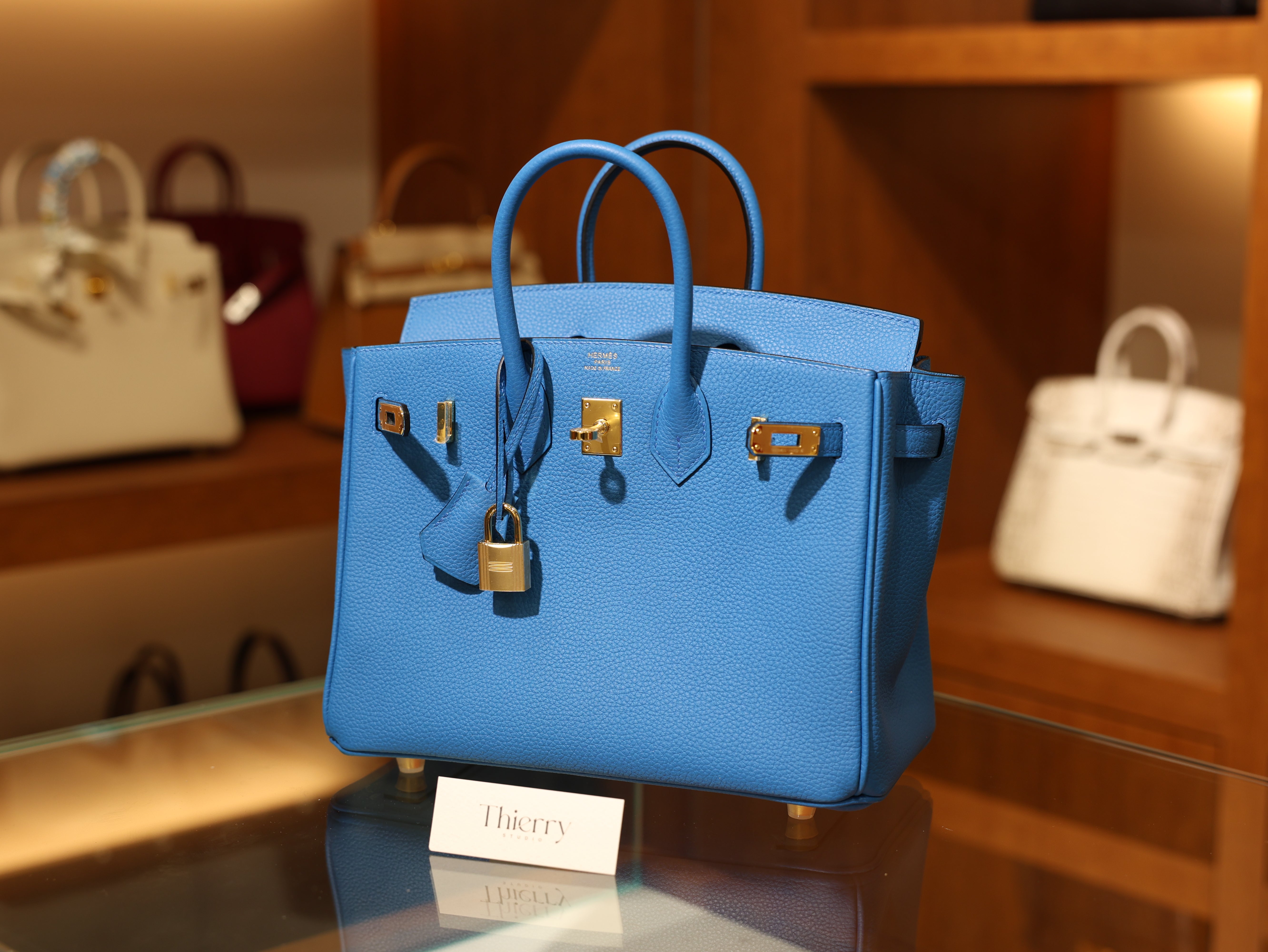 Birkin 25 togo blue zanzibar GHW