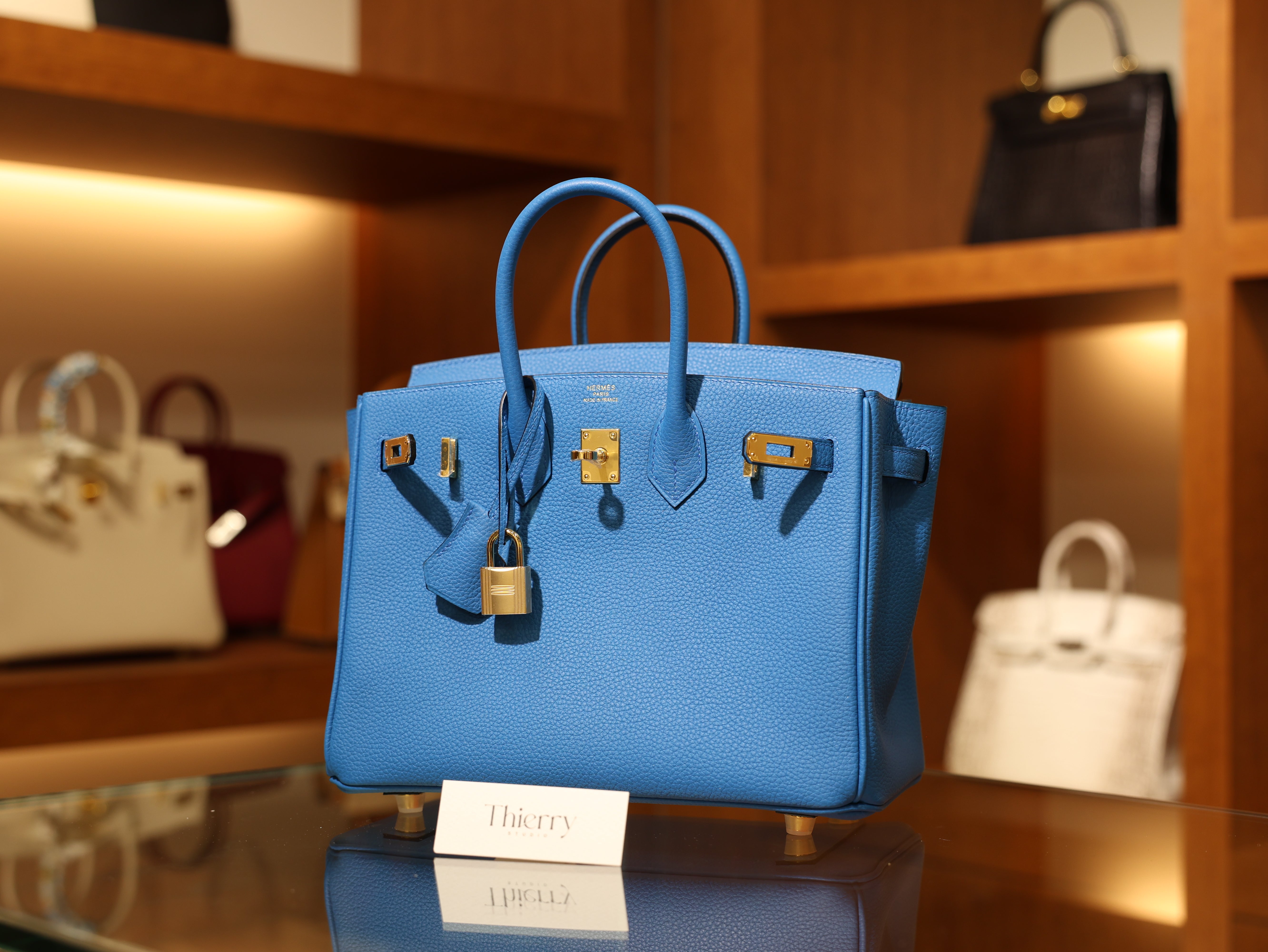 Birkin 25 togo blue zanzibar GHW