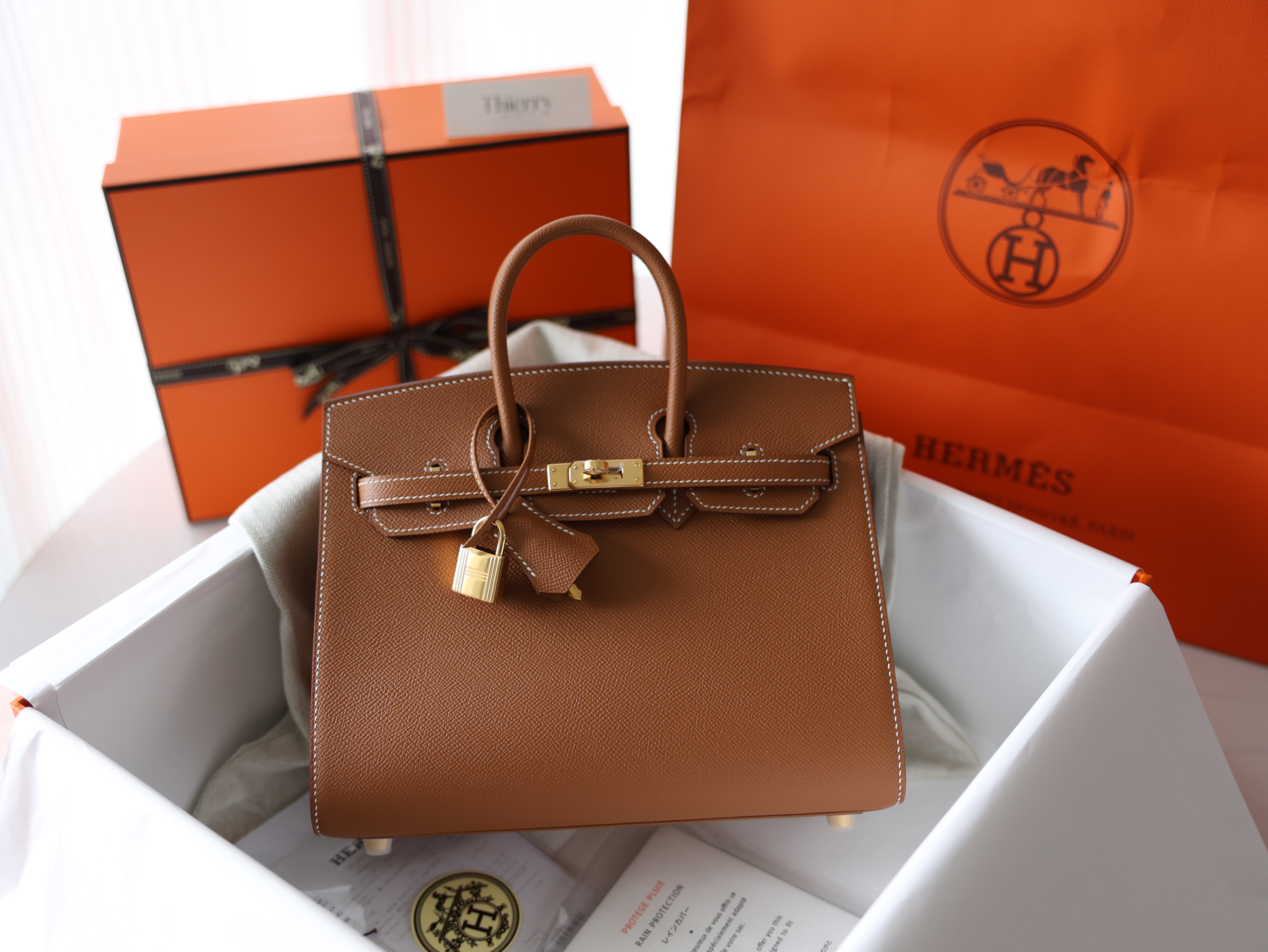 Birkin 25 epsom sellier gold GHW