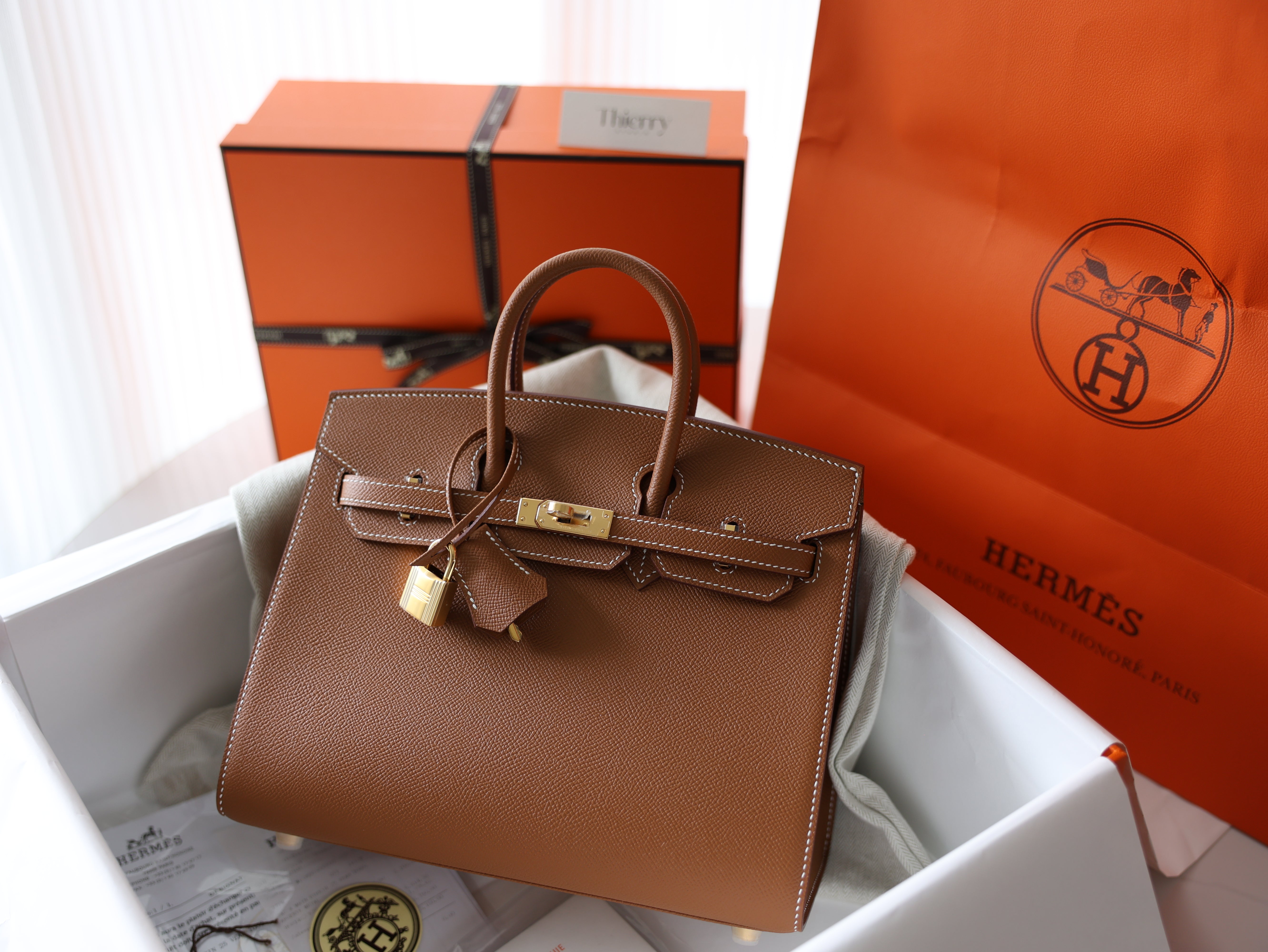 Birkin 25 epsom sellier gold GHW