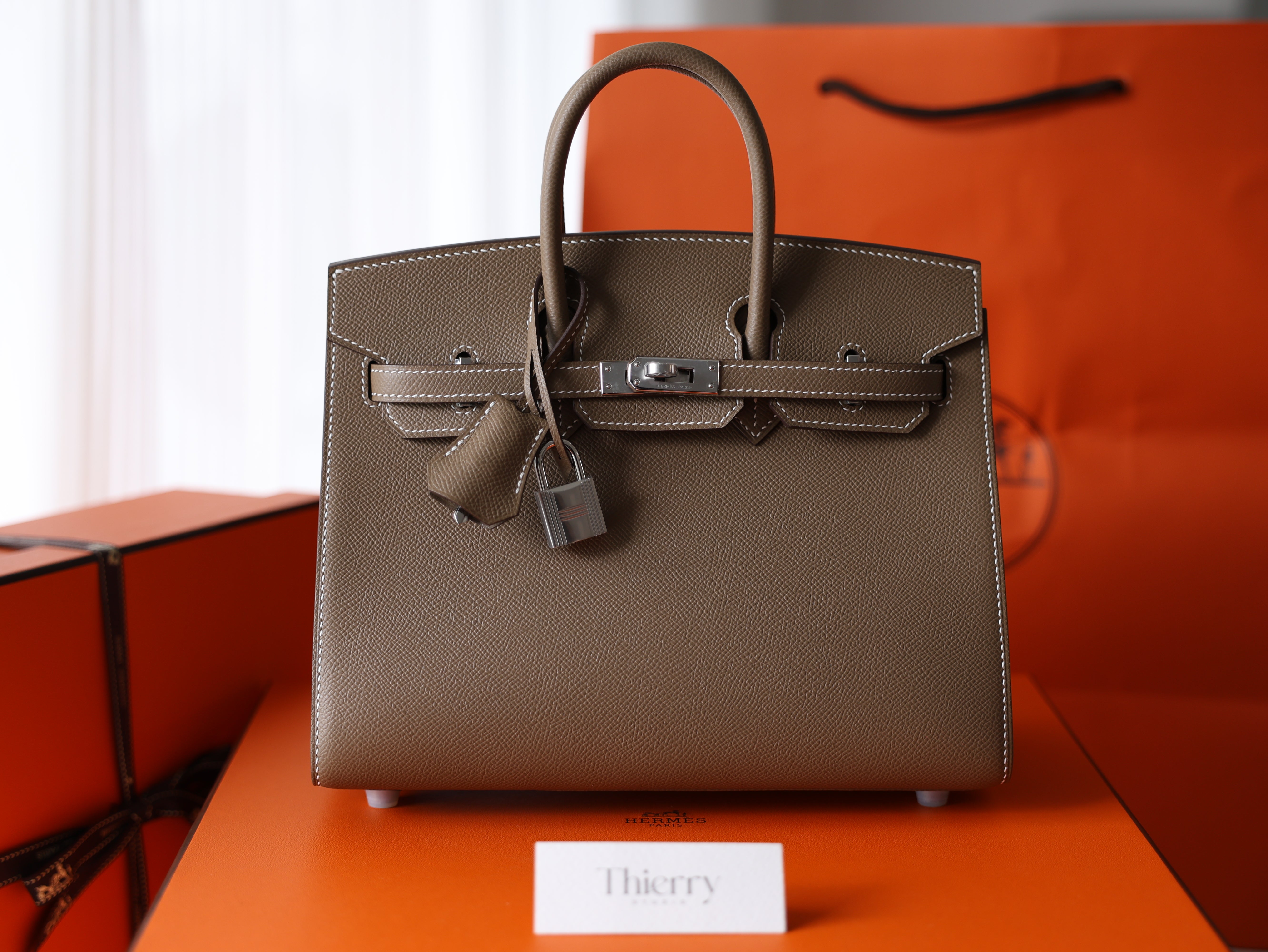 Birkin 25 epsom sellier etoupe PHW