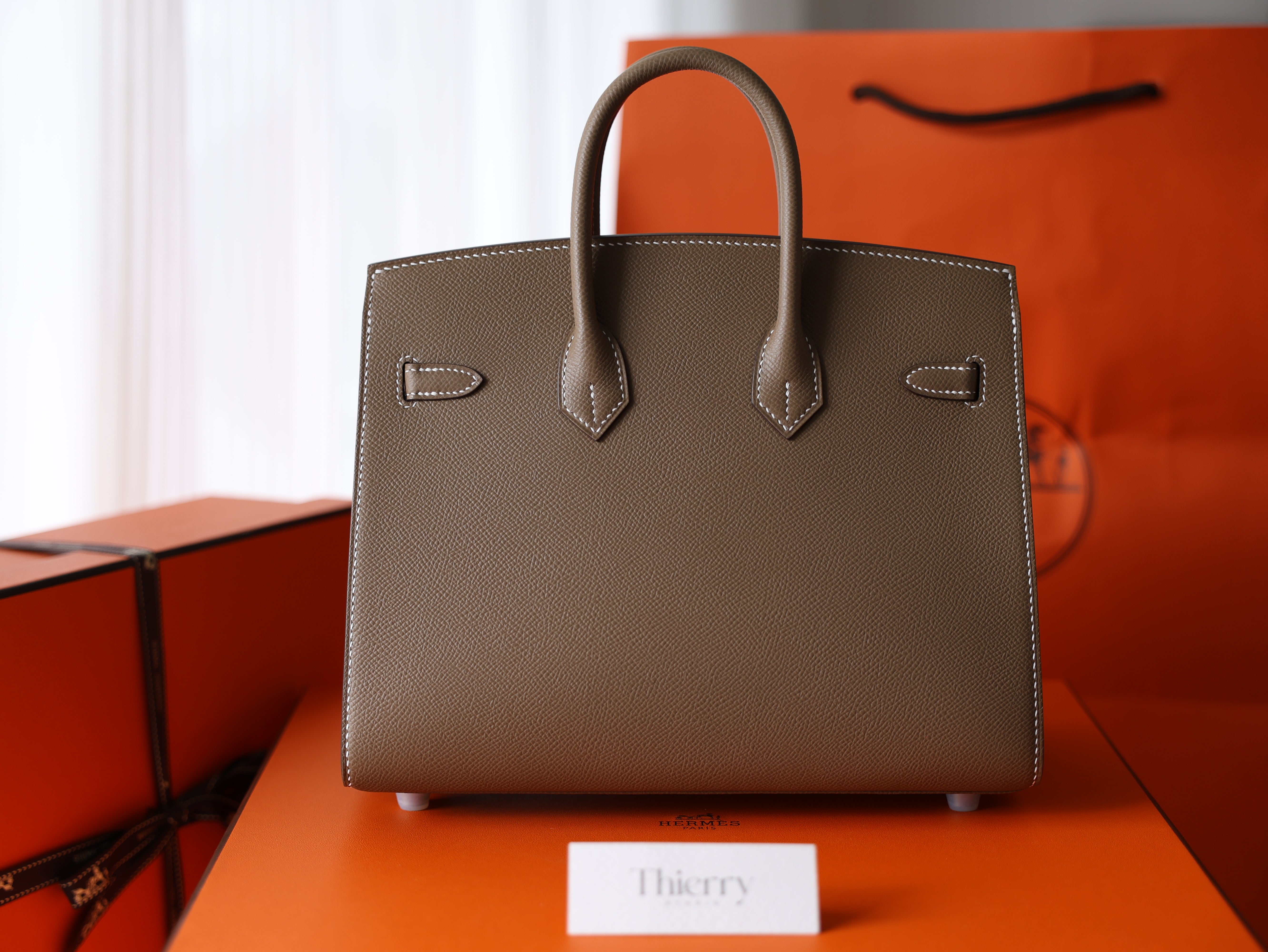 Birkin 25 epsom sellier etoupe PHW