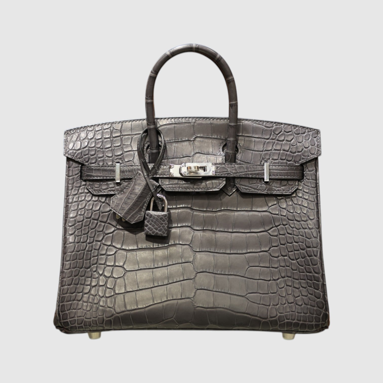 Birkin 25 matt alligator gris paris PHW