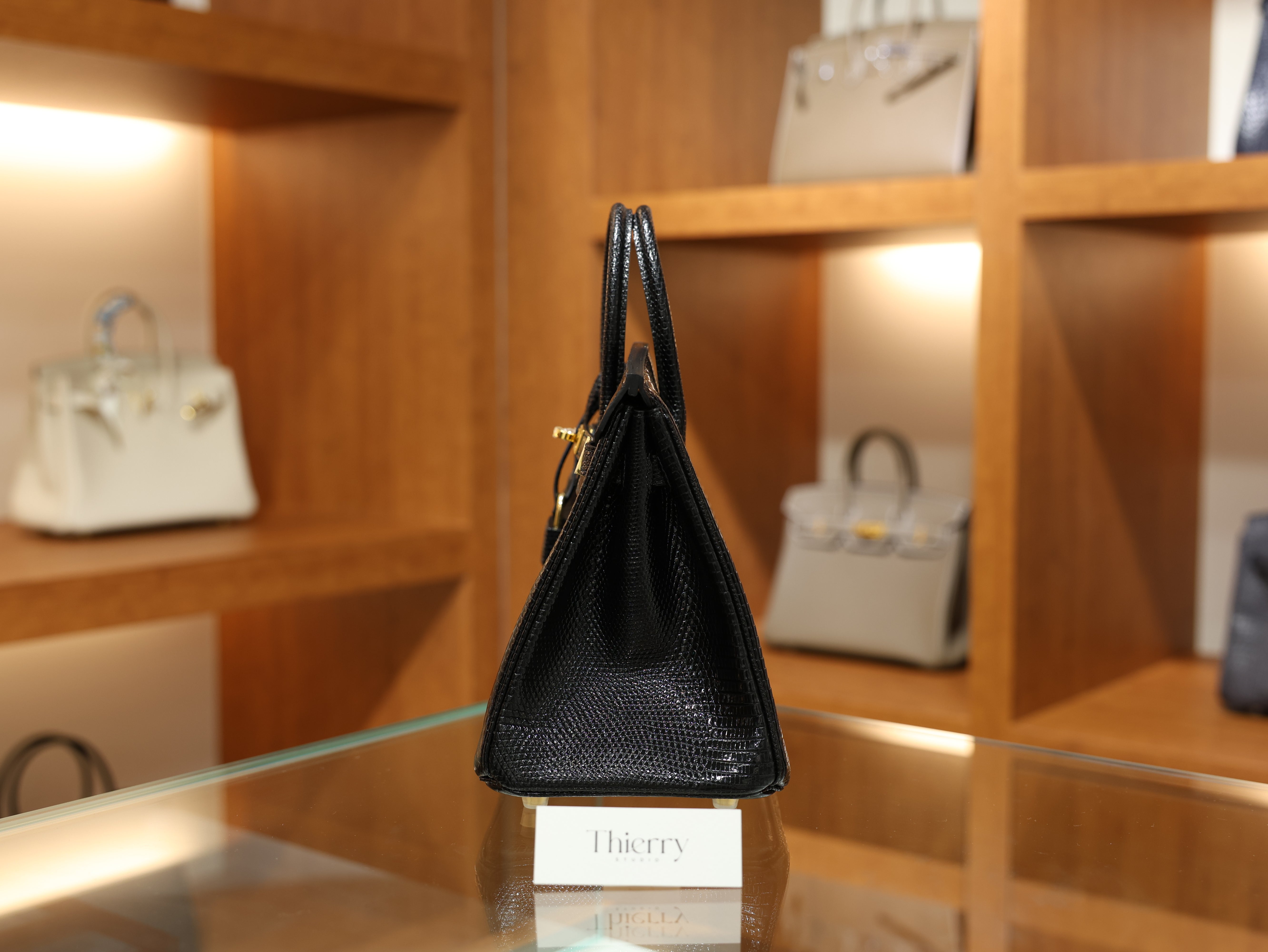 Birkin 25 lizard black GHW