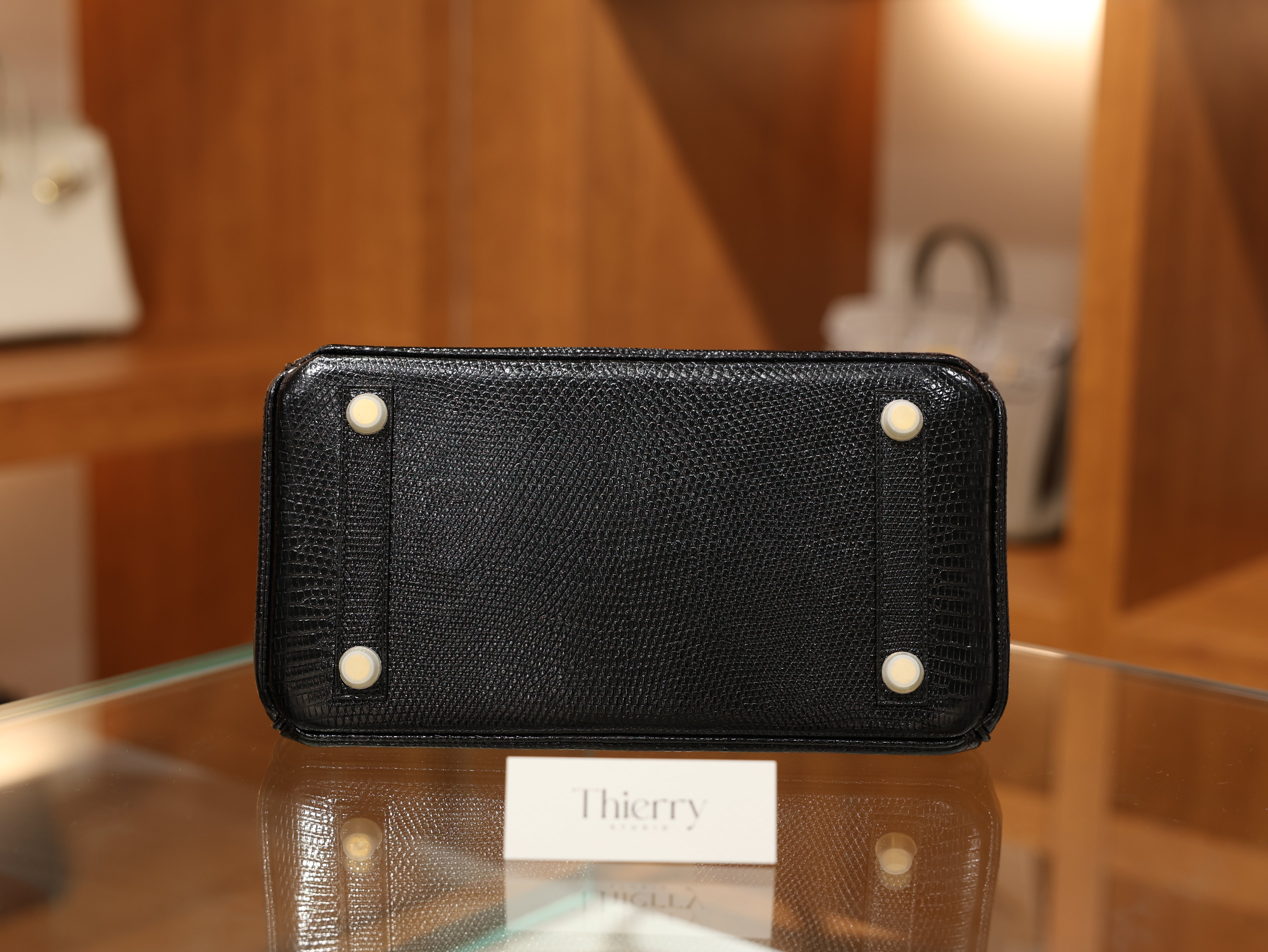 Birkin 25 lizard black GHW