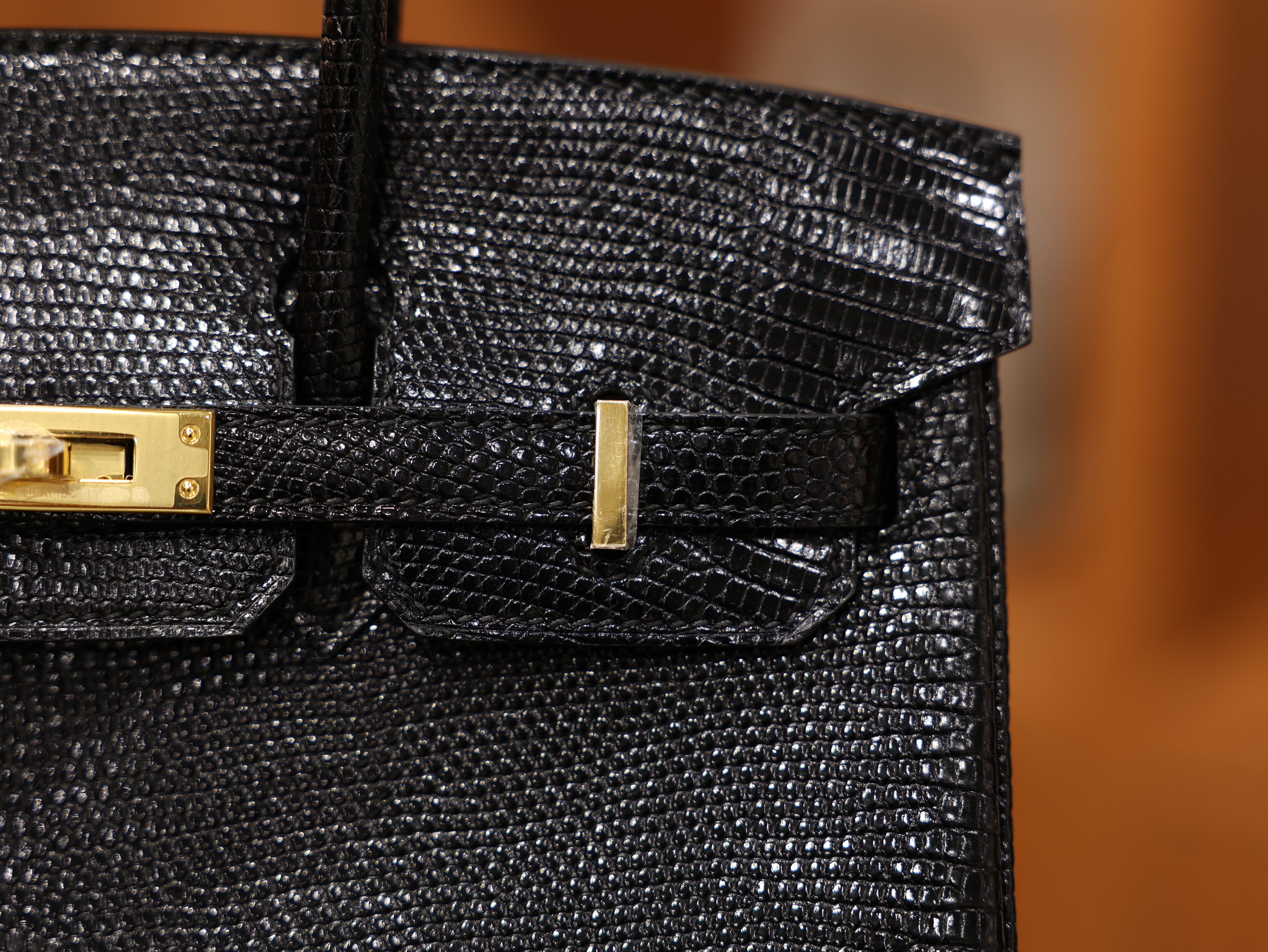 Birkin 25 lizard black GHW